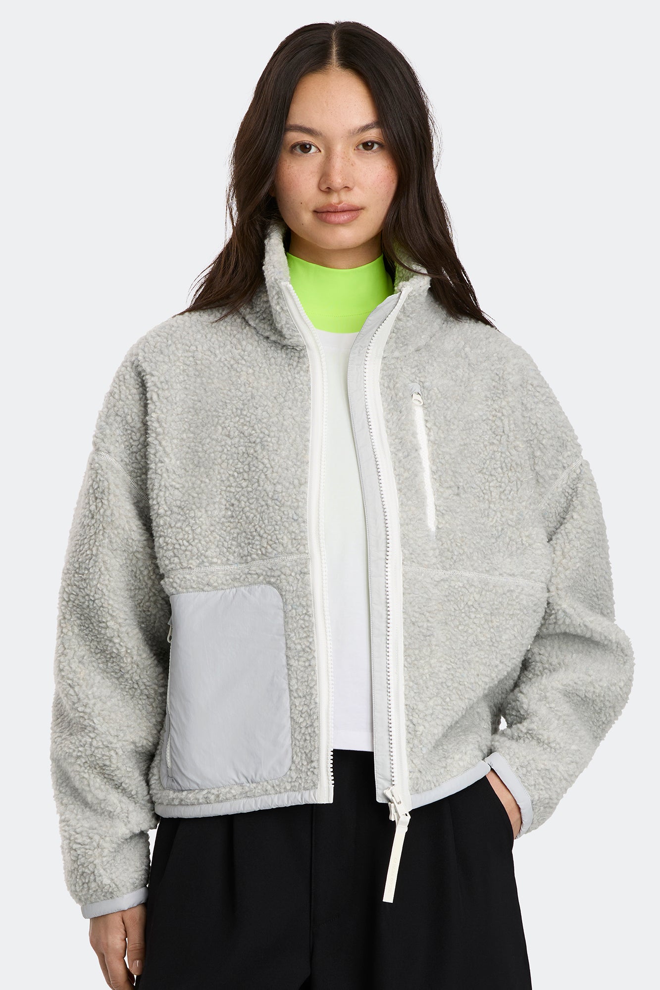 Simcoe Zip Up Fleece Jacket White Disc | Canada Goose