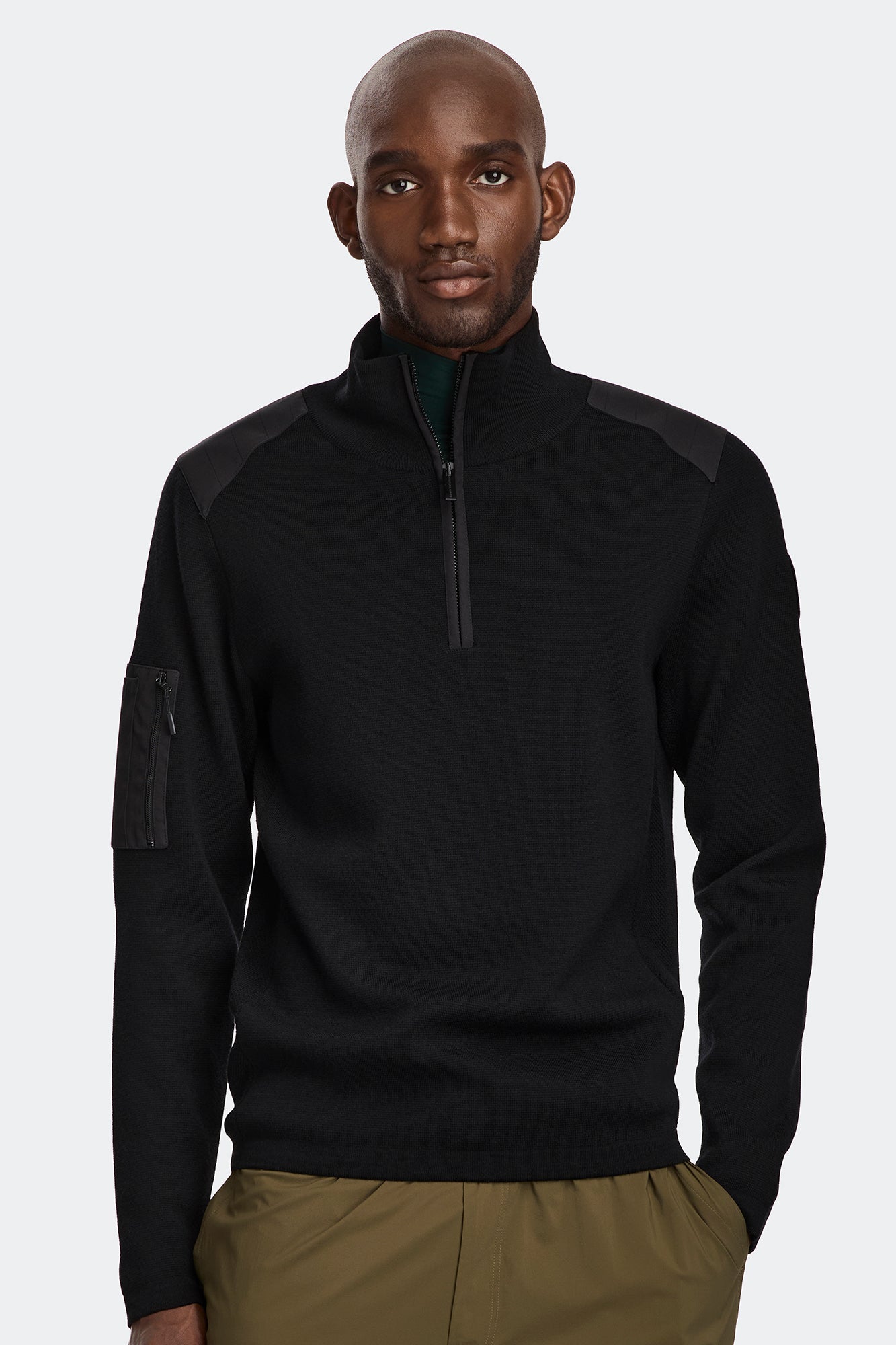 Stormont Quarter Zip Sweater Black Disc | Canada Goose