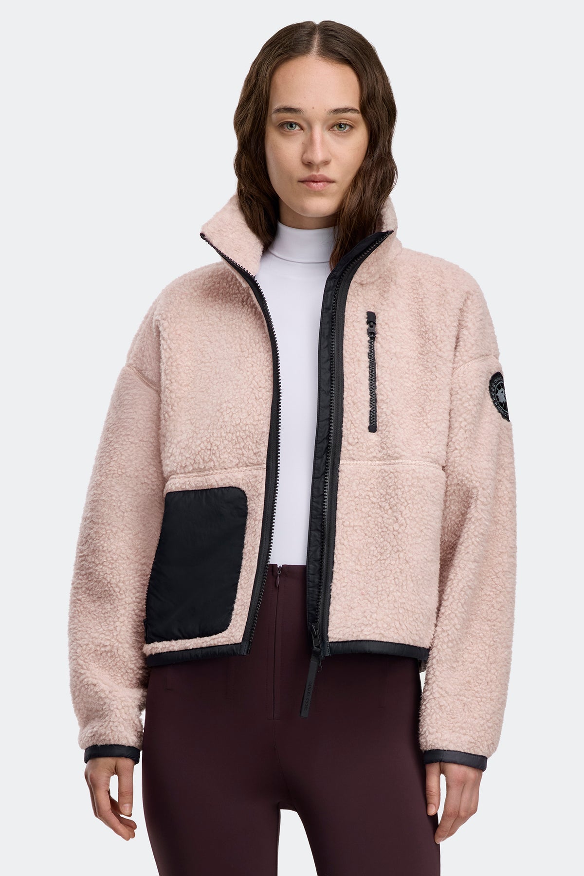 Simcoe Zip Up Fleece Jacket Black Disc - Lucent Rose 856 - on_front_01