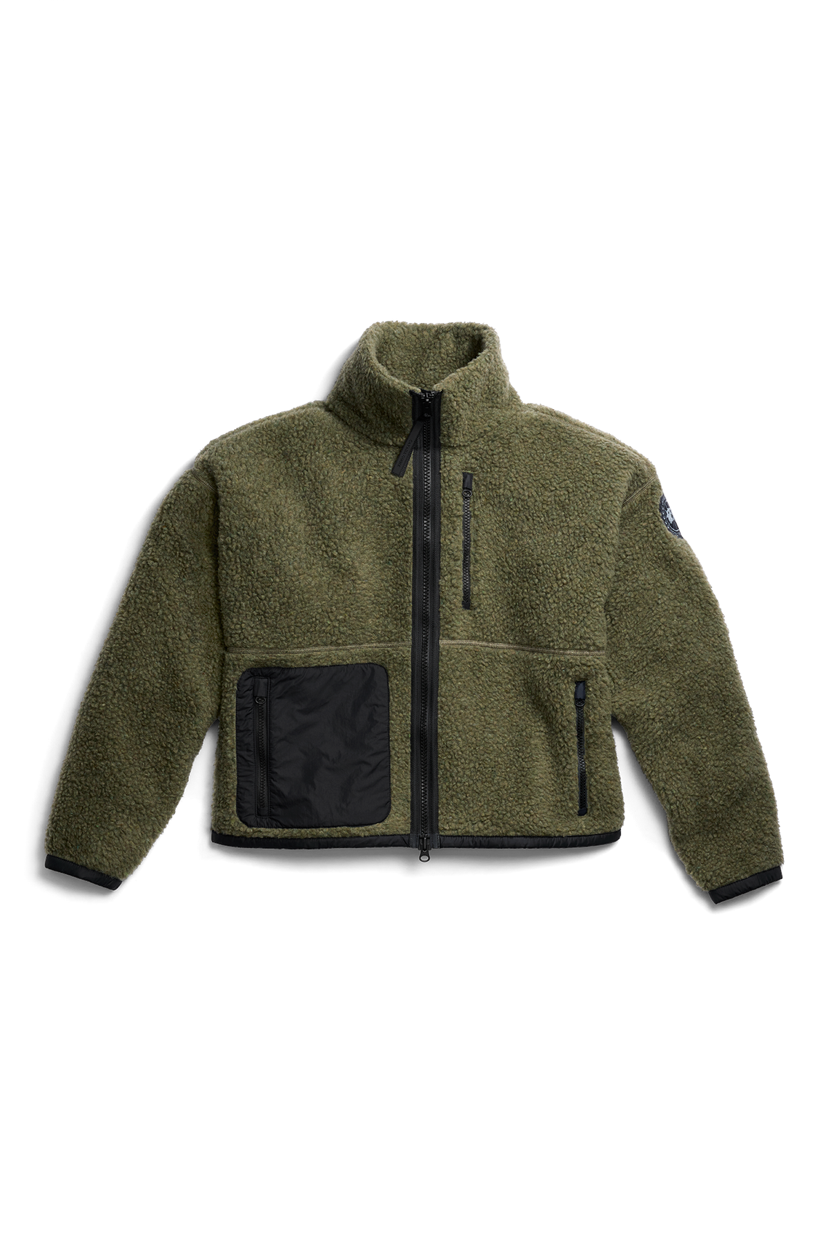 Simcoe Zip Up Fleece Jacket Black Disc - Smokey Sage 9319 - off_flat_lay_01