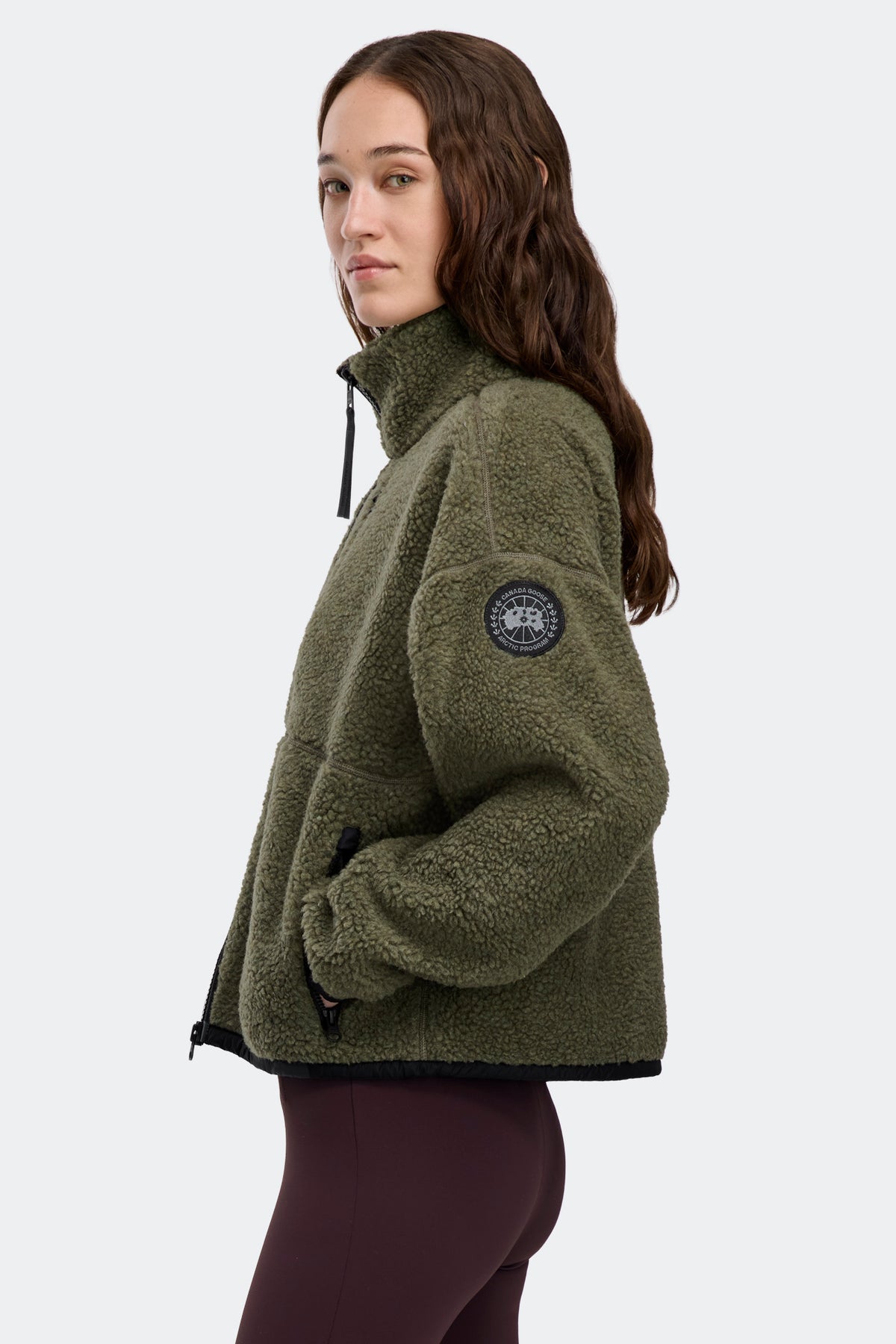 Simcoe Zip Up Fleece Jacket Black Disc - Smokey Sage 9319 - on_side_01
