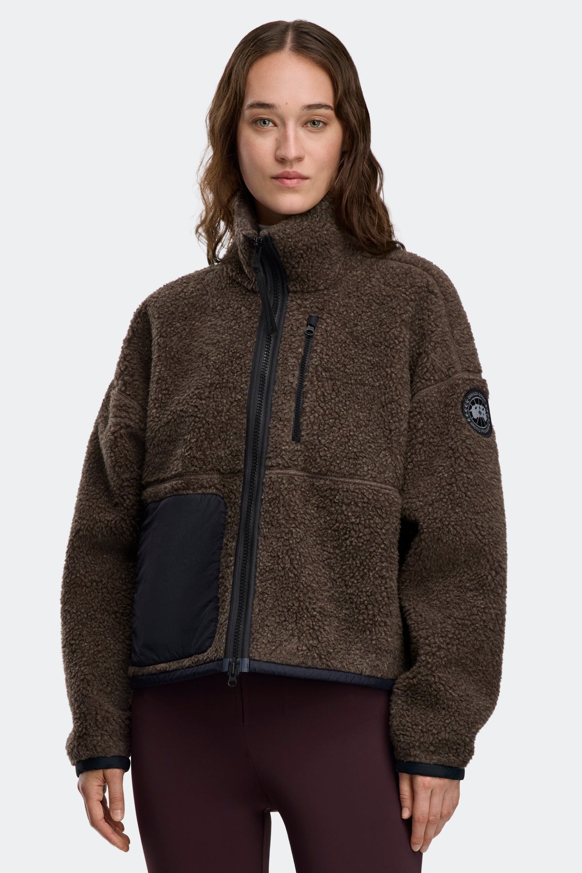 Simcoe Zip Up Fleece Jacket Black Disc - Taupe Grey 9394 - on_front_closed_01
