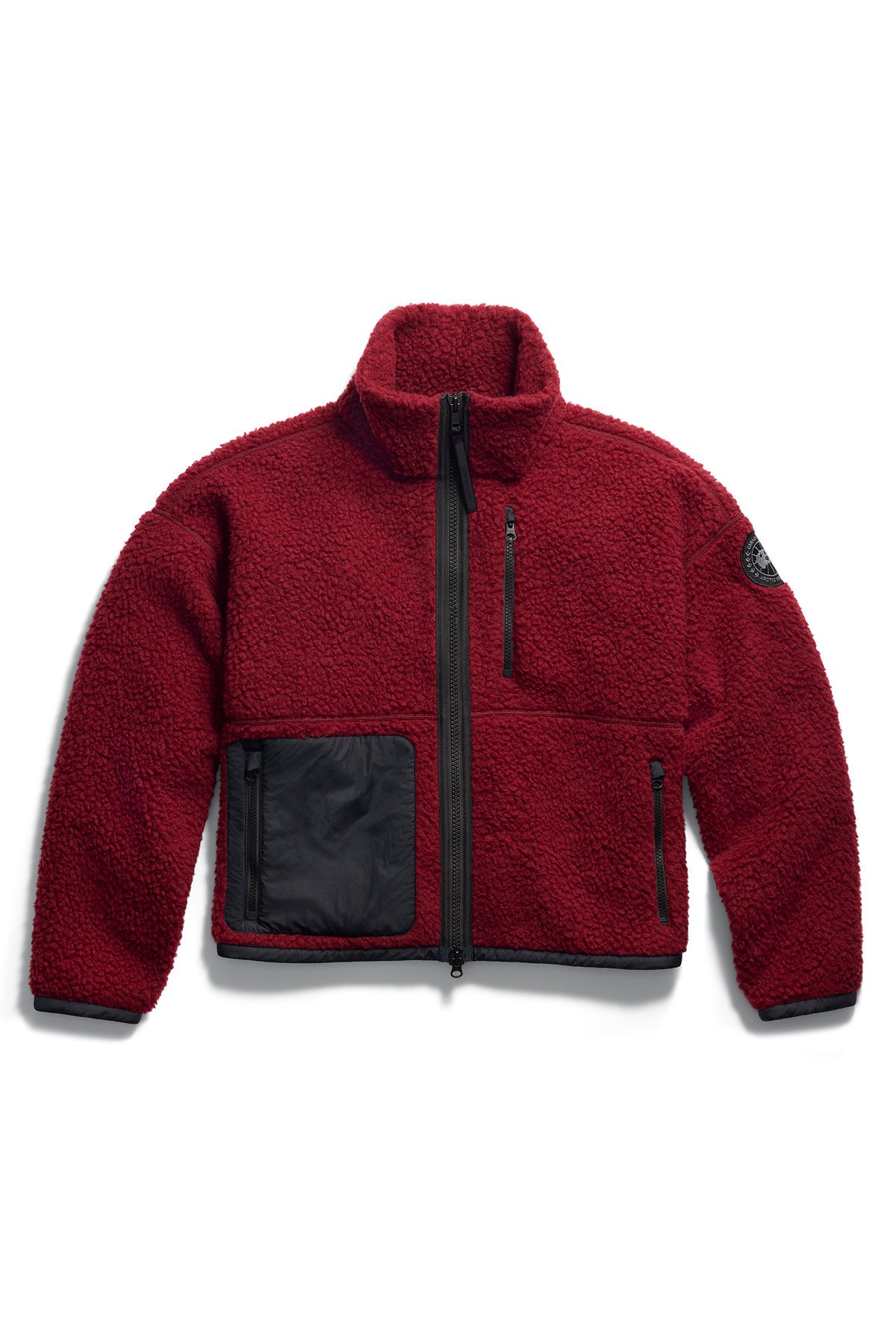 Simcoe Zip Up Fleece Jacket Black Disc - Burnt Vermillion 9601 - off_flat_lay_01