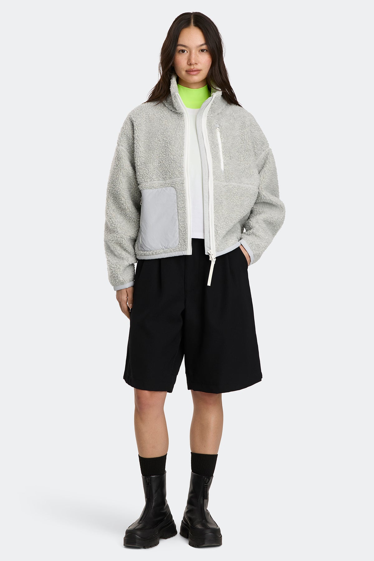 Simcoe Zip Up Fleece Jacket White Disc - Silverbirch Heather 9309 - on_full_body_01