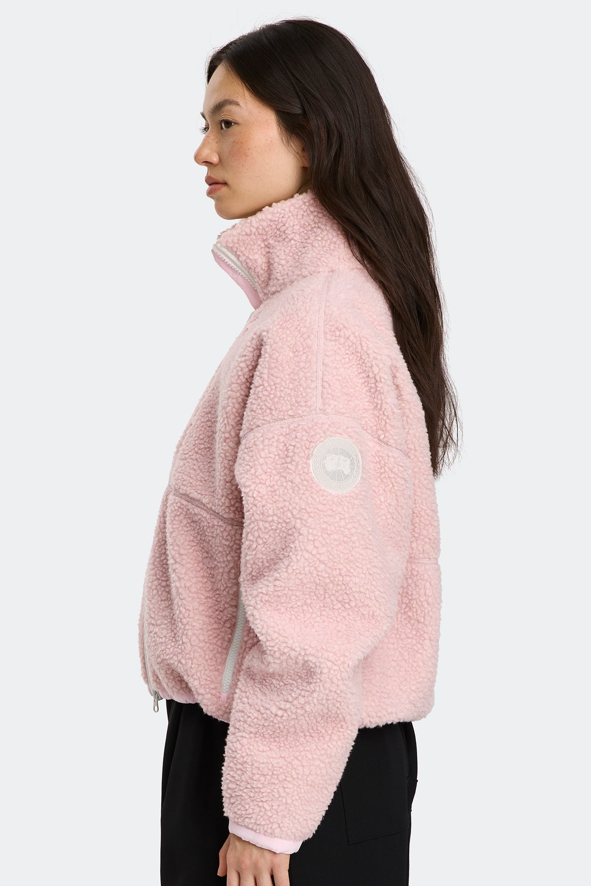 Simcoe Zip Up Fleece Jacket White Disc - Bloom Pink 9846 - on_side_01