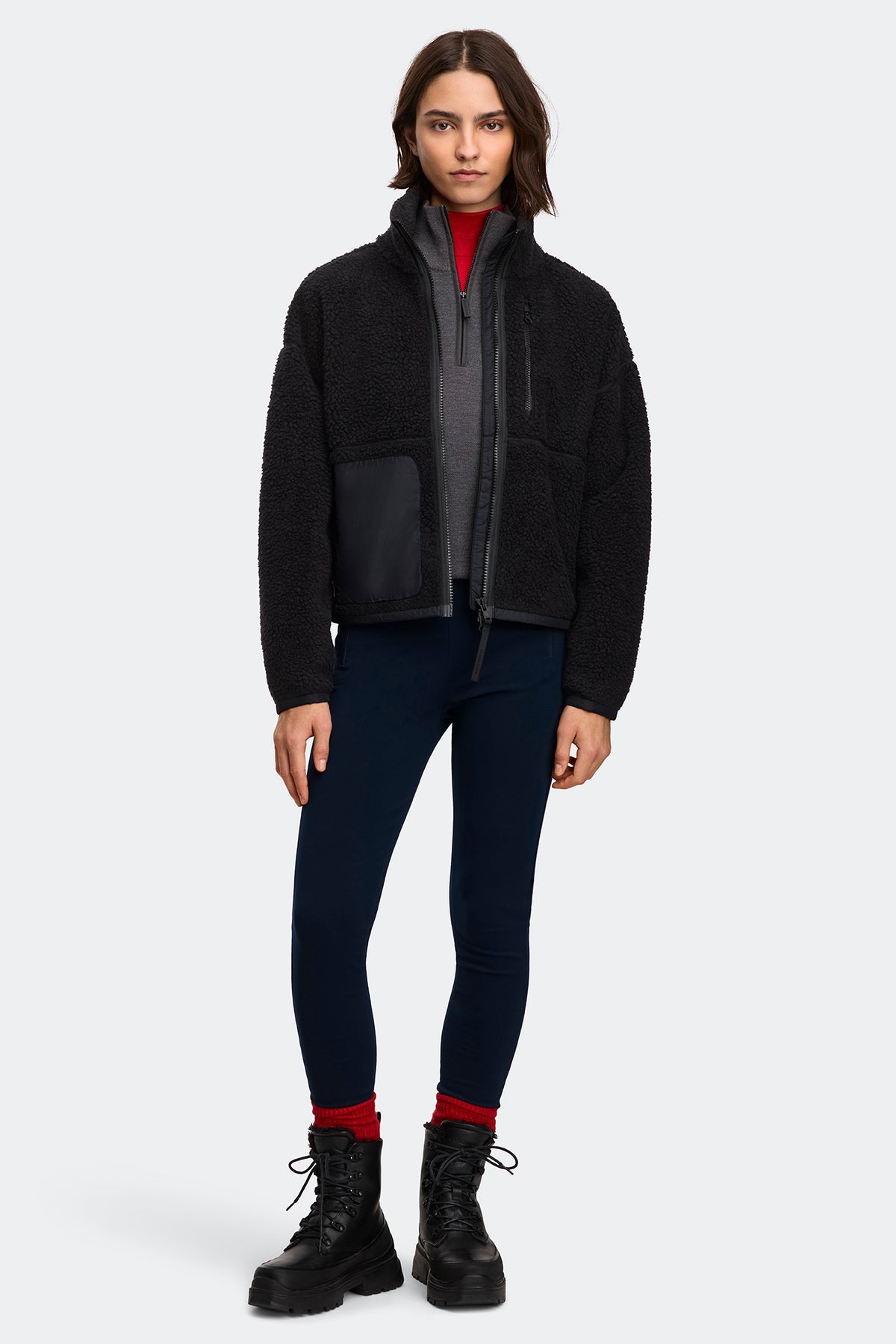 Simcoe Zip Up Fleece Jacket - Black 61 - on_full_body_01