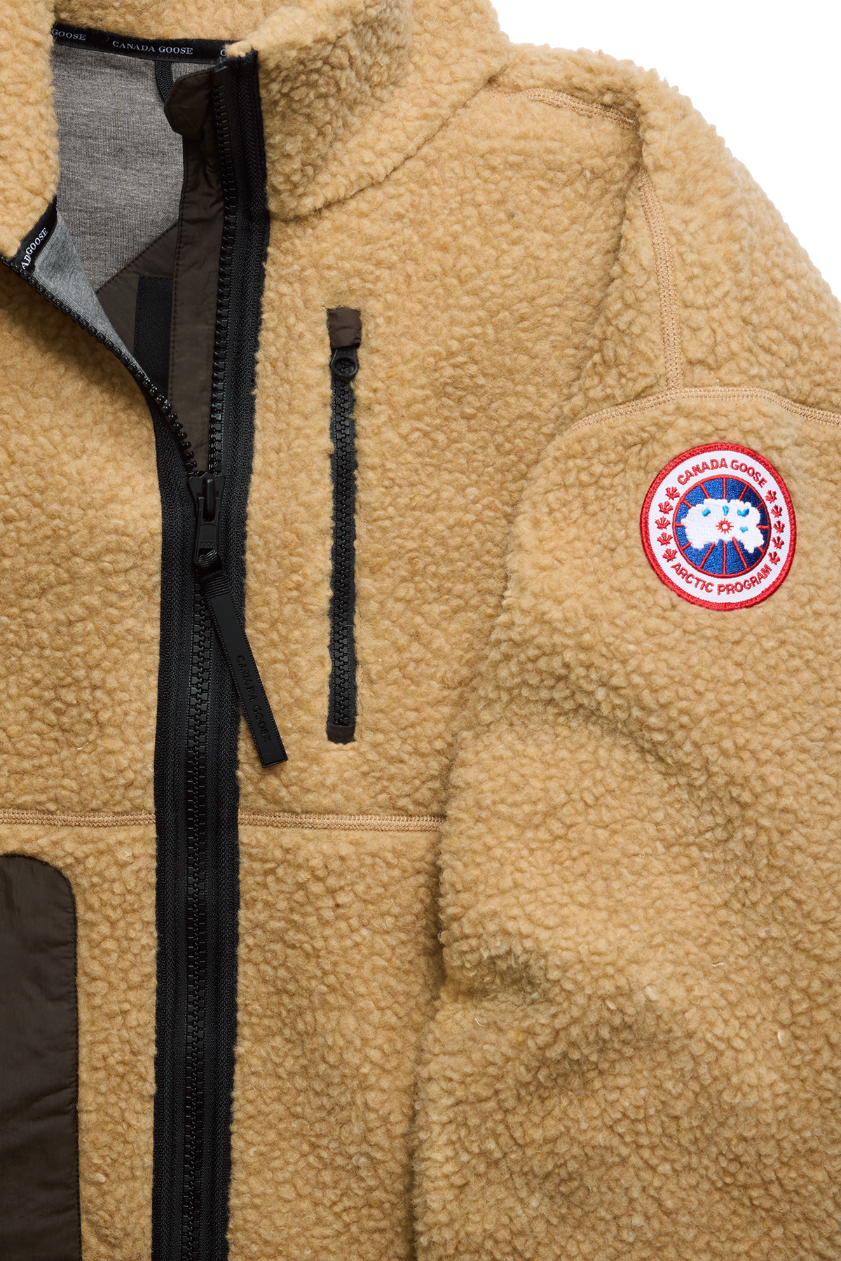Simcoe Zip Up Fleece Jacket - Ecru Beige/Terra 9101 - off_detail_01