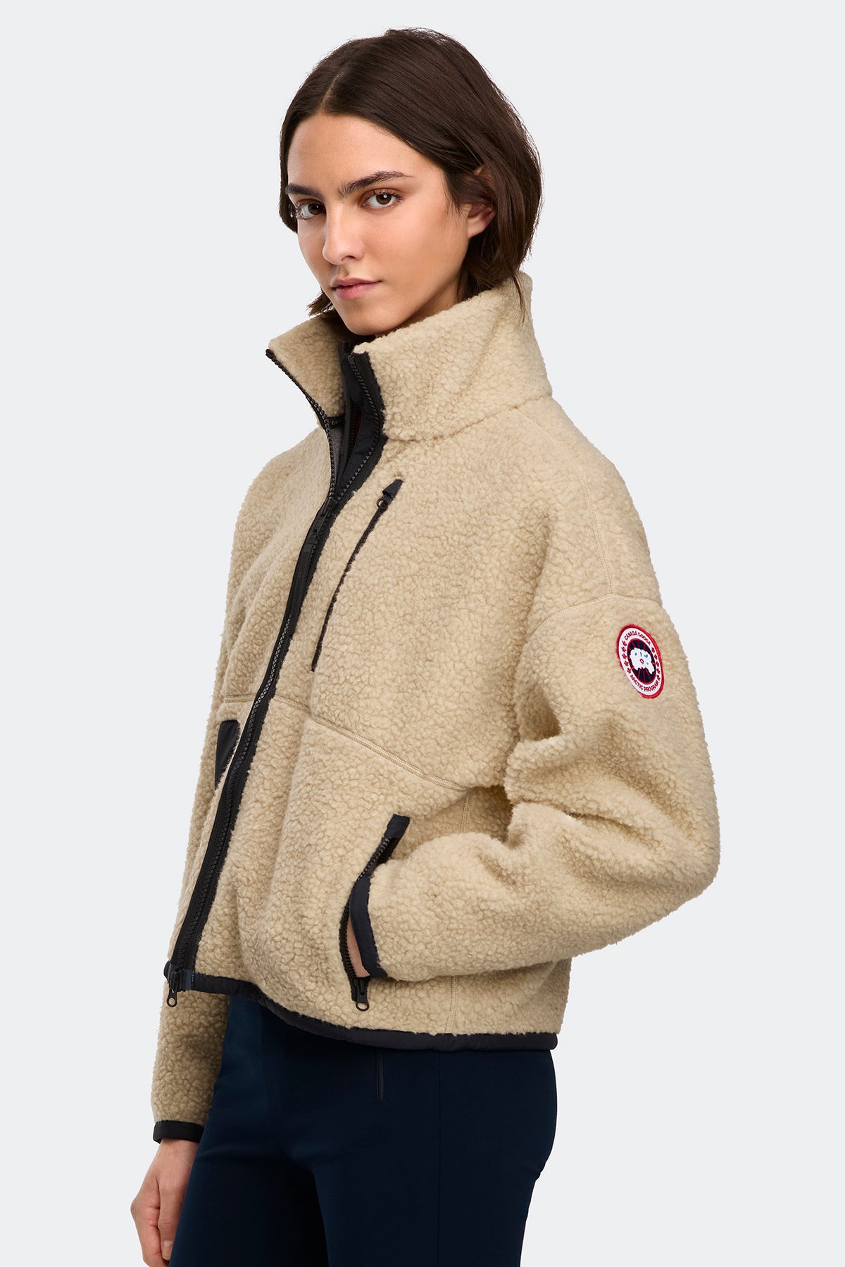 Simcoe Zip Up Fleece Jacket - Light Tan 950 - on_side_01