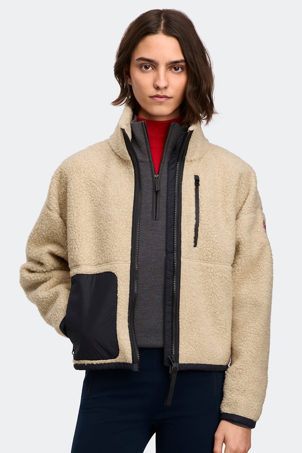 Simcoe Zip Up Fleece Jacket - Light Tan 9950 - on_front_01