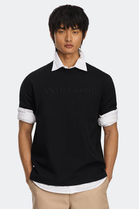 Ocra Embroidered T-Shirt - Black 9061 - on_front_01