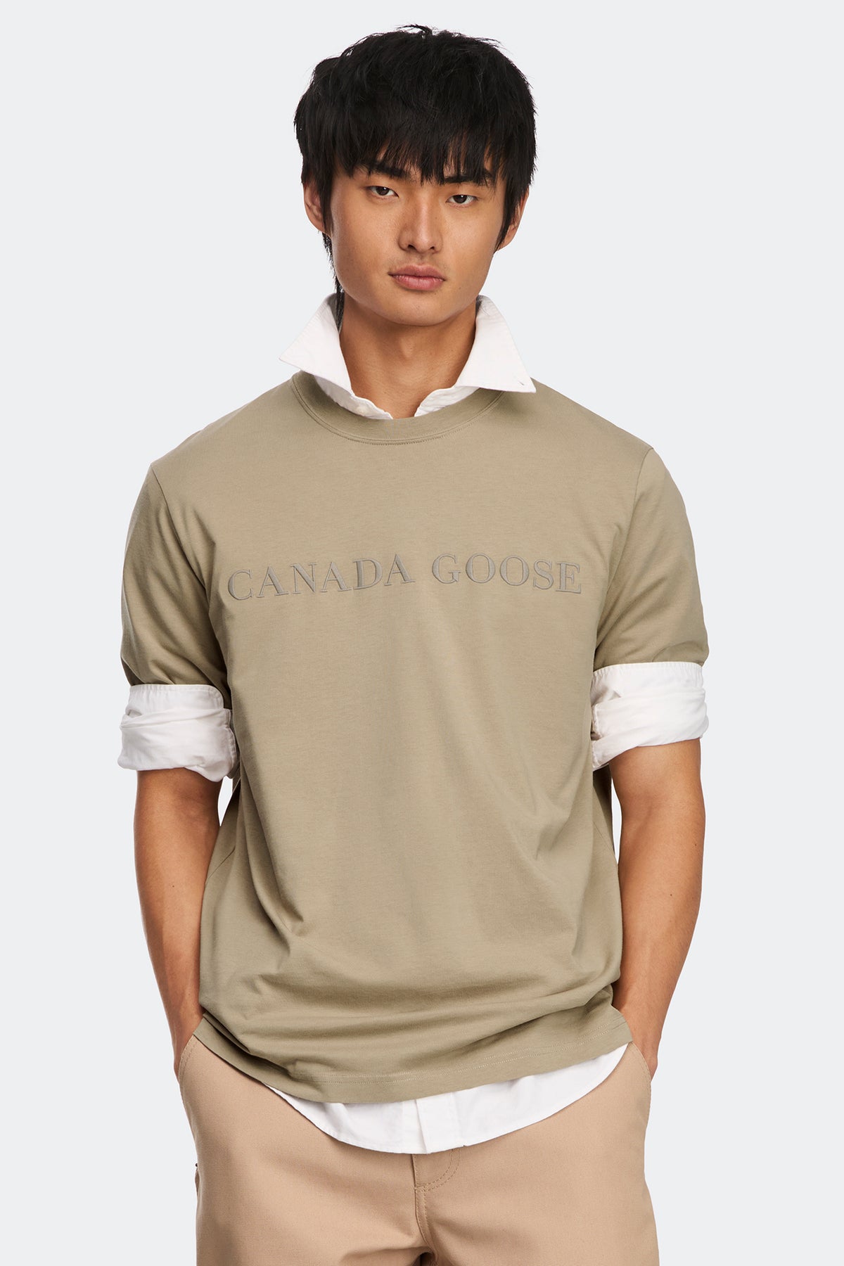 Ocra Embroidered T-Shirt - Military Tan 9113 - on_front_01