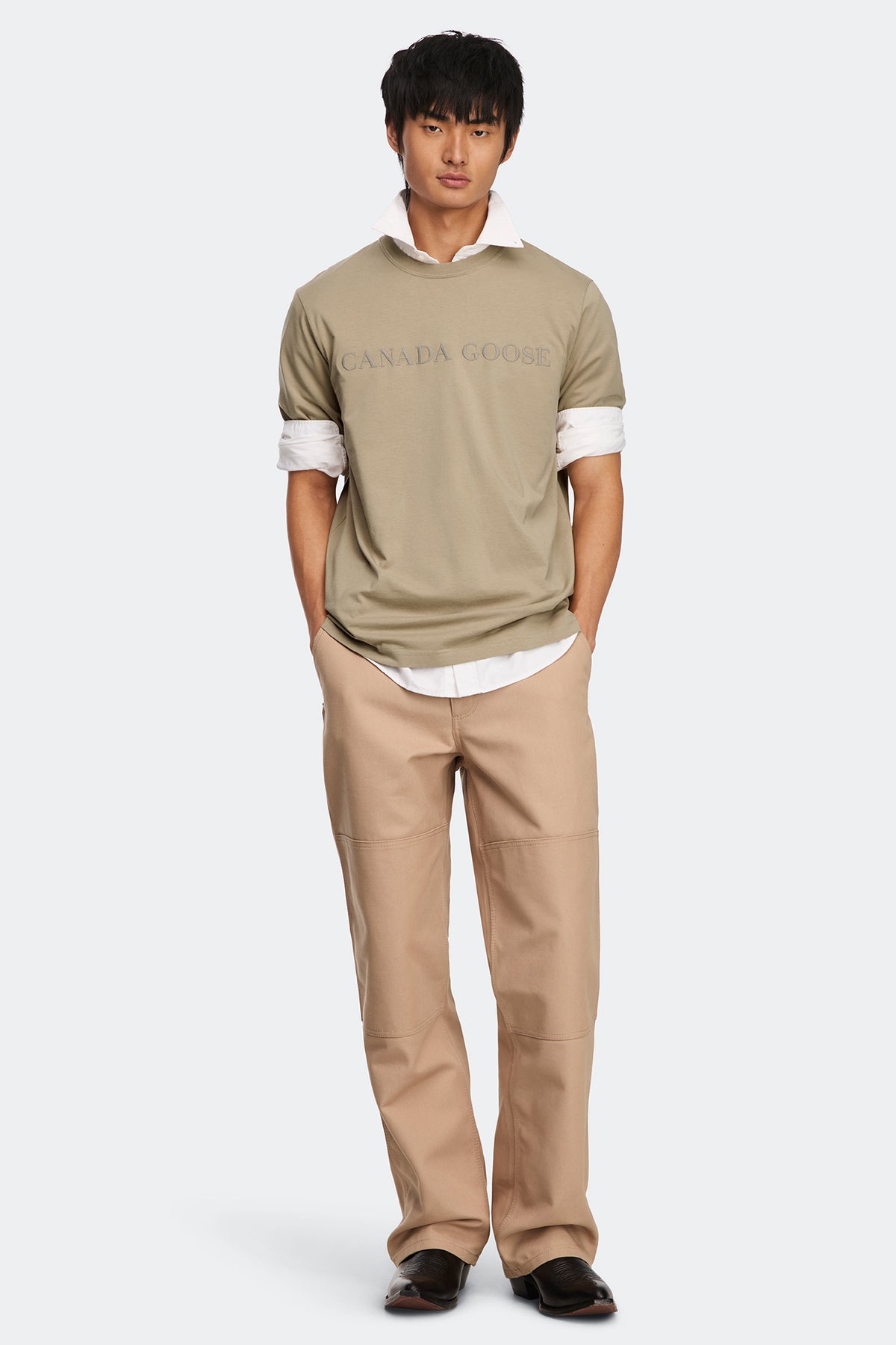Ocra Embroidered T-Shirt - Military Tan 9113 - on_full_body_01