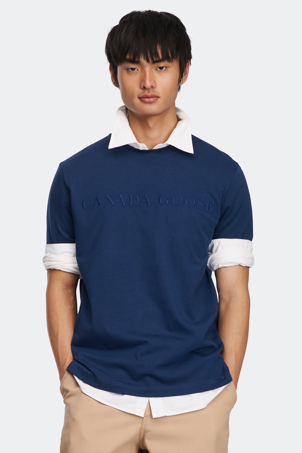 Ocra Embroidered T-Shirt - Oxford Navy 9841 - on_front_01