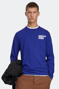 Vantage Globe Long Sleeve T-Shirt - Azurite Blue 9118 - on_front_01