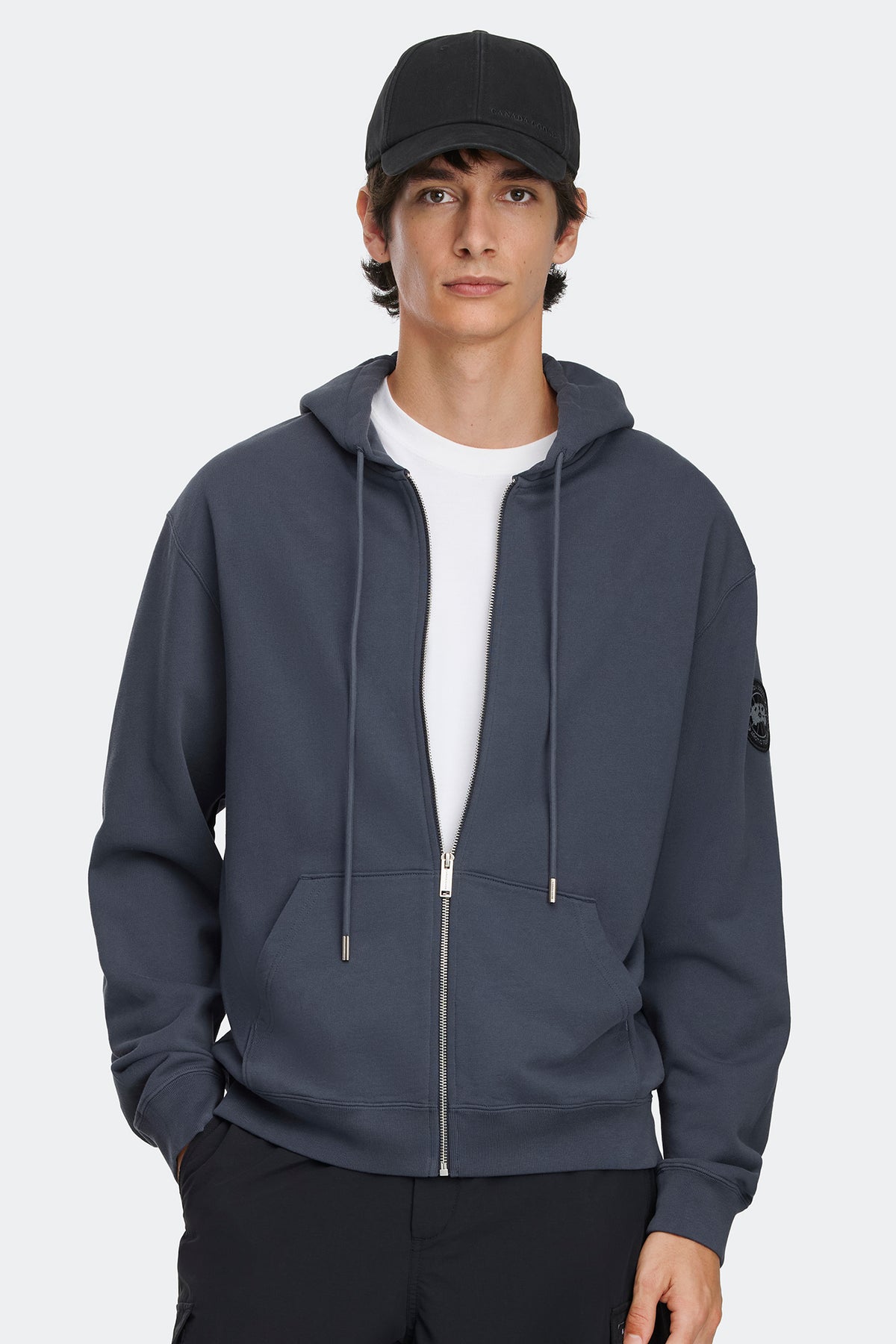 Loon Full Zip Hoodie Black Disc - Dusk Blue 9128 - on_front_01