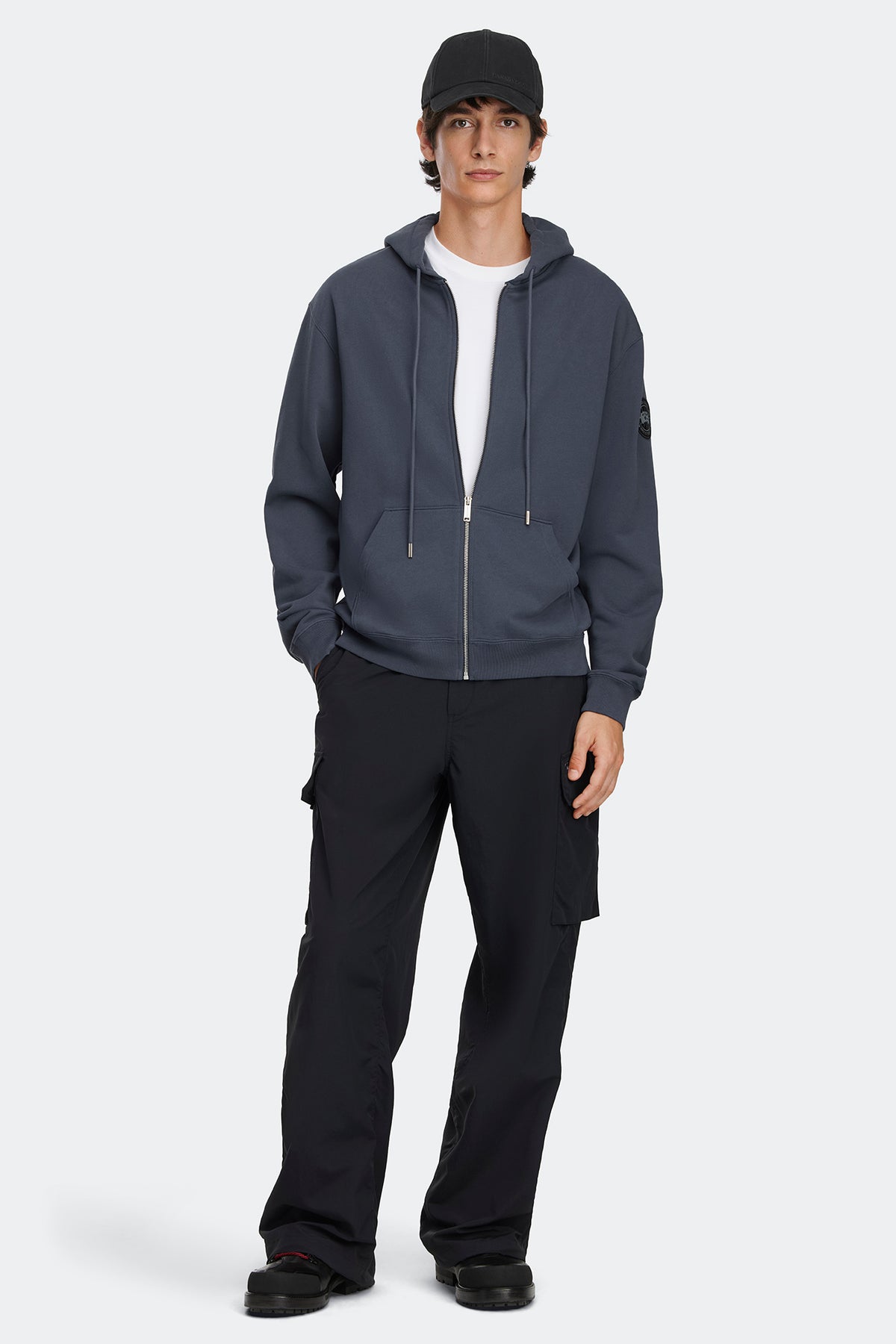 Loon Full Zip Hoodie Black Disc - Dusk Blue 9128 - on_full_body_01