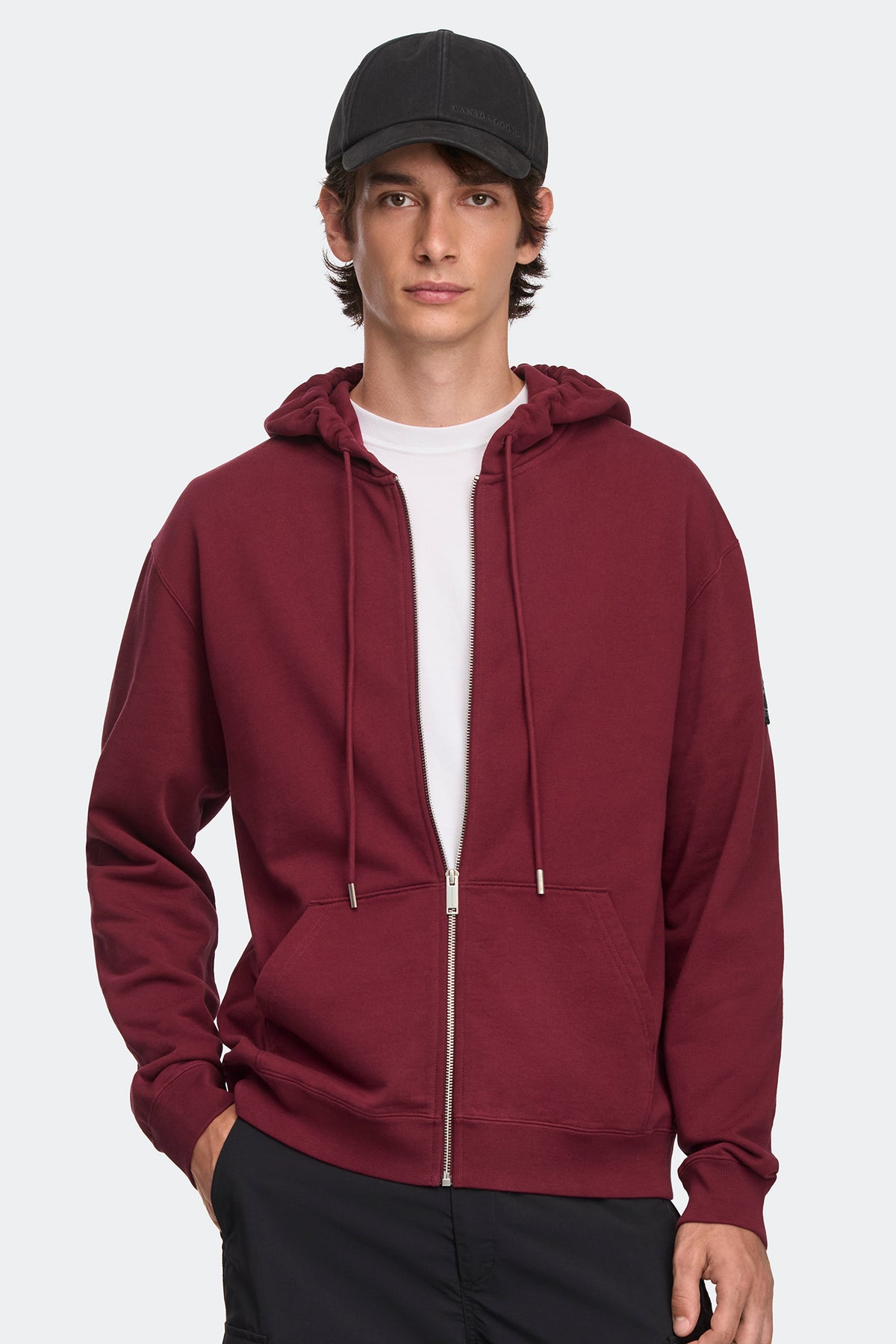 Loon Full Zip Hoodie Black Disc - Burnt Vermillion 9601 - on_front_01