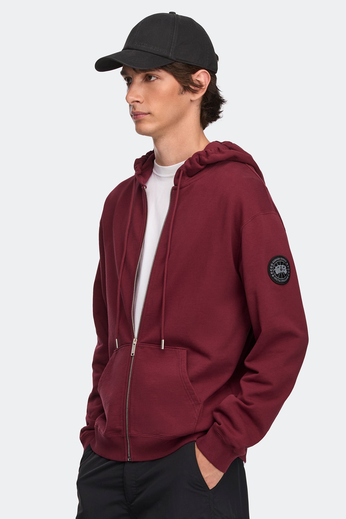 Loon Full Zip Hoodie Black Disc - Burnt Vermillion 9601 - on_side_01
