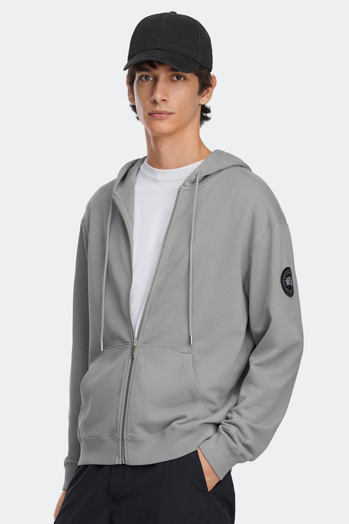 Loon Full Zip Hoodie Black Disc - Stratus Grey 9838 - on_side_01