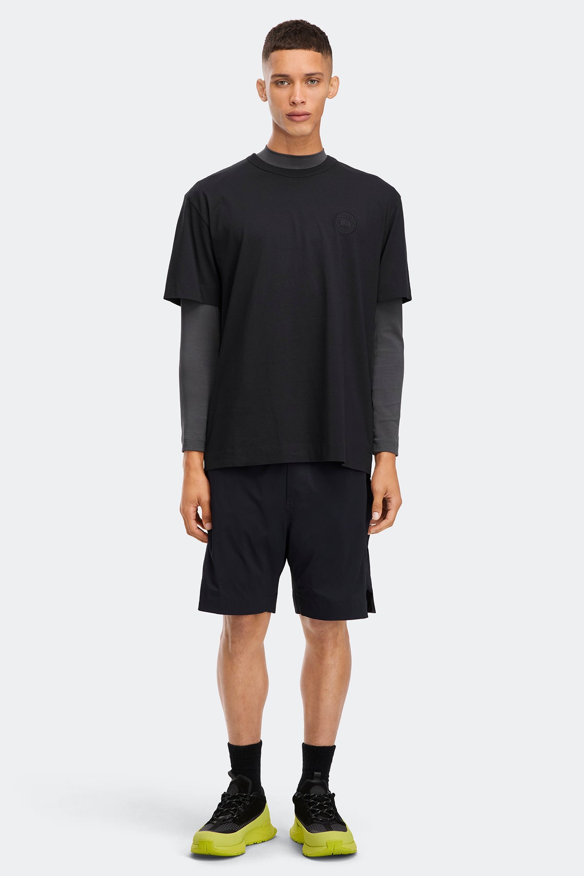 Gladstone Embroidered  Relaxed T-Shirt - Black 9061 - on_full_body_01