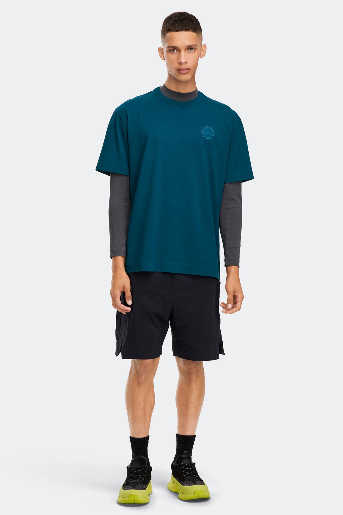 Gladstone Embroidered  Relaxed T-Shirt - Guard Blue 9387 - on_full_body_01