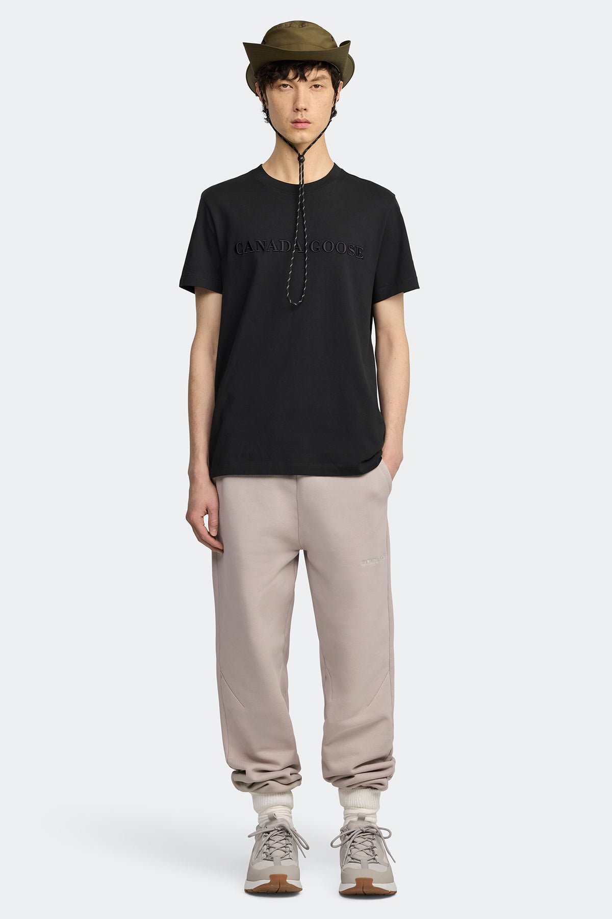 Emersen Embroidered T-Shirt - Black 9061 - on_full_body_01