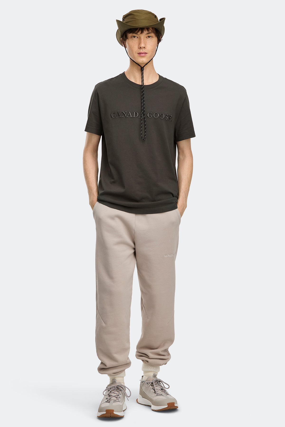 Emersen Embroidered T-Shirt - Volcano 9782 - on_full_body_01