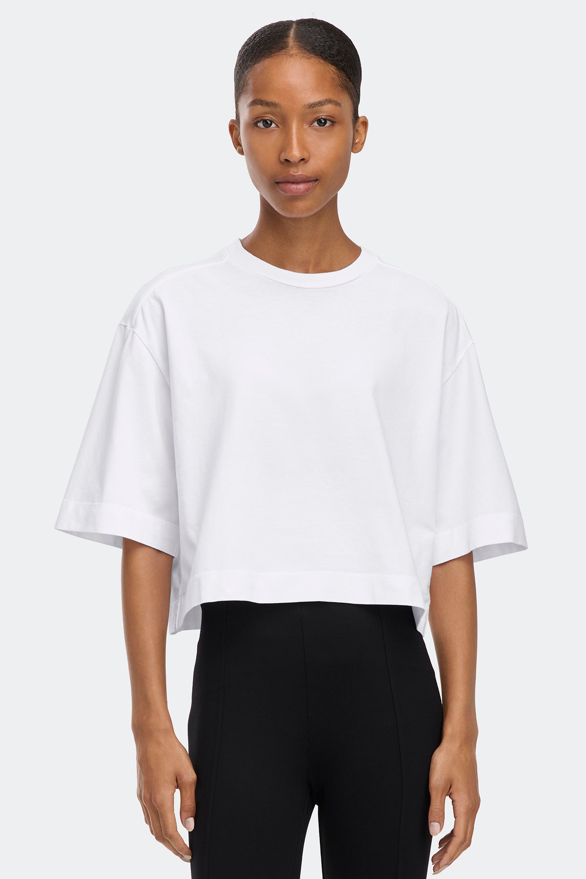 Addison Cropped T-Shirt - White 9025 - on_front_01