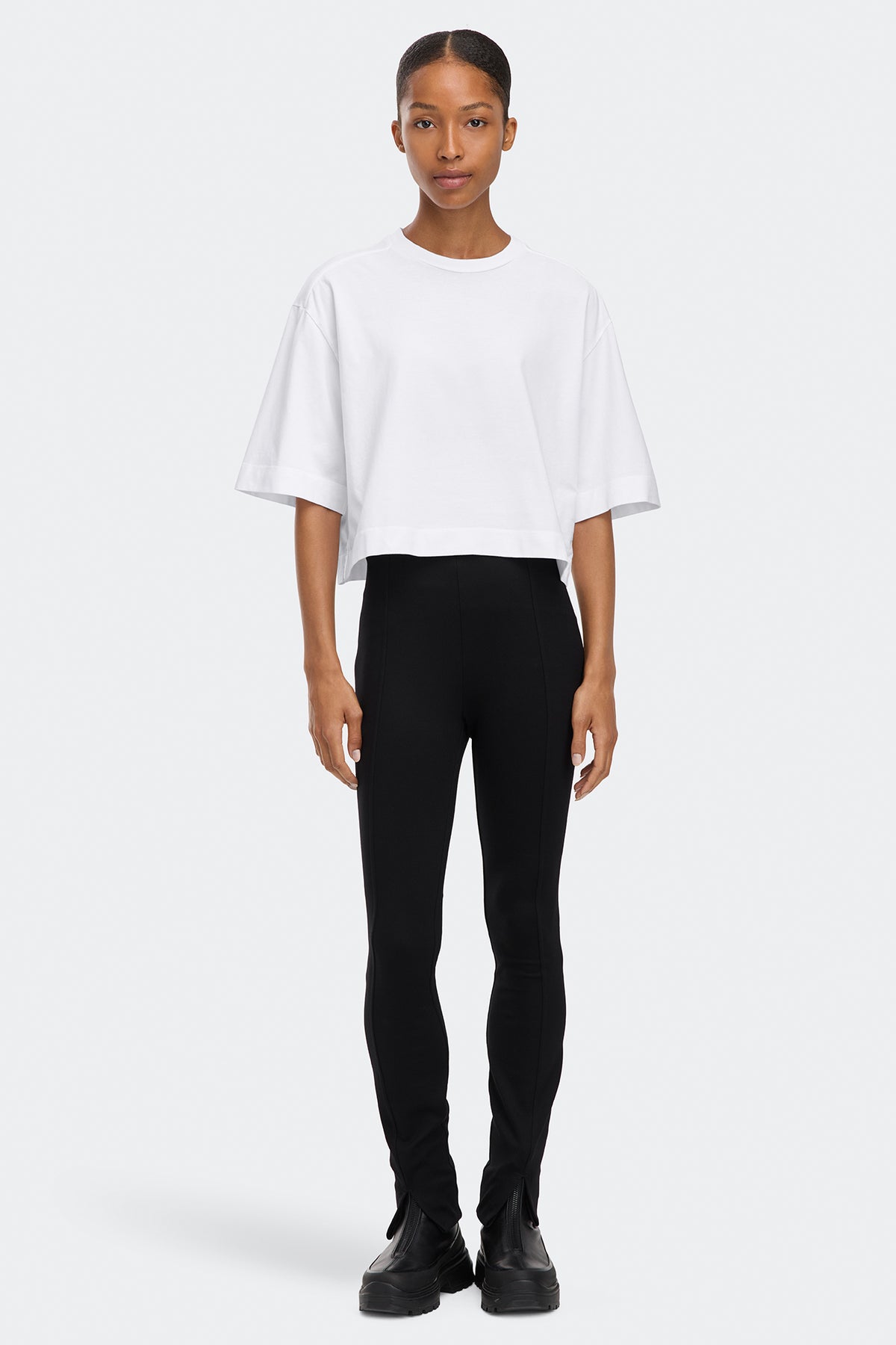 Addison Cropped T-Shirt - White 9025 - on_full_body_01