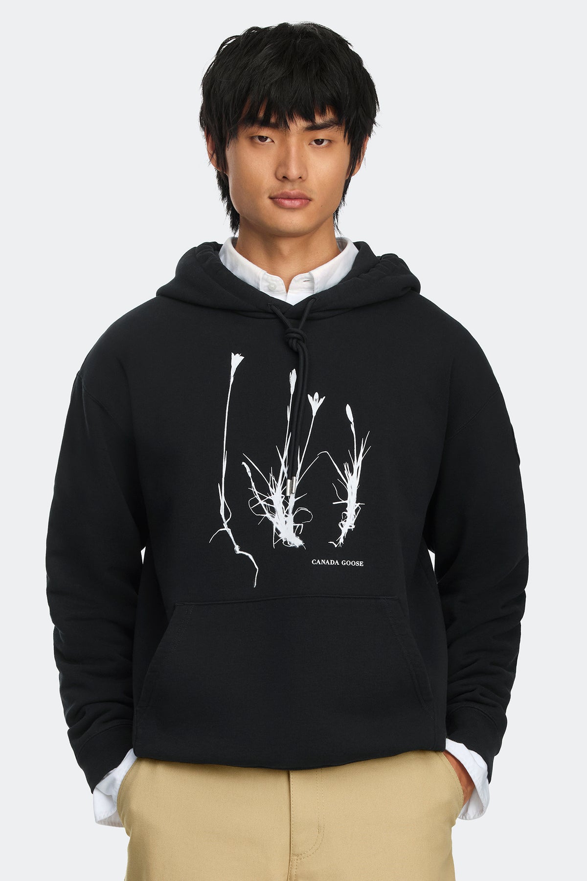 Rove Flower Relaxed Hoodie - Black 9061 - on_front_01