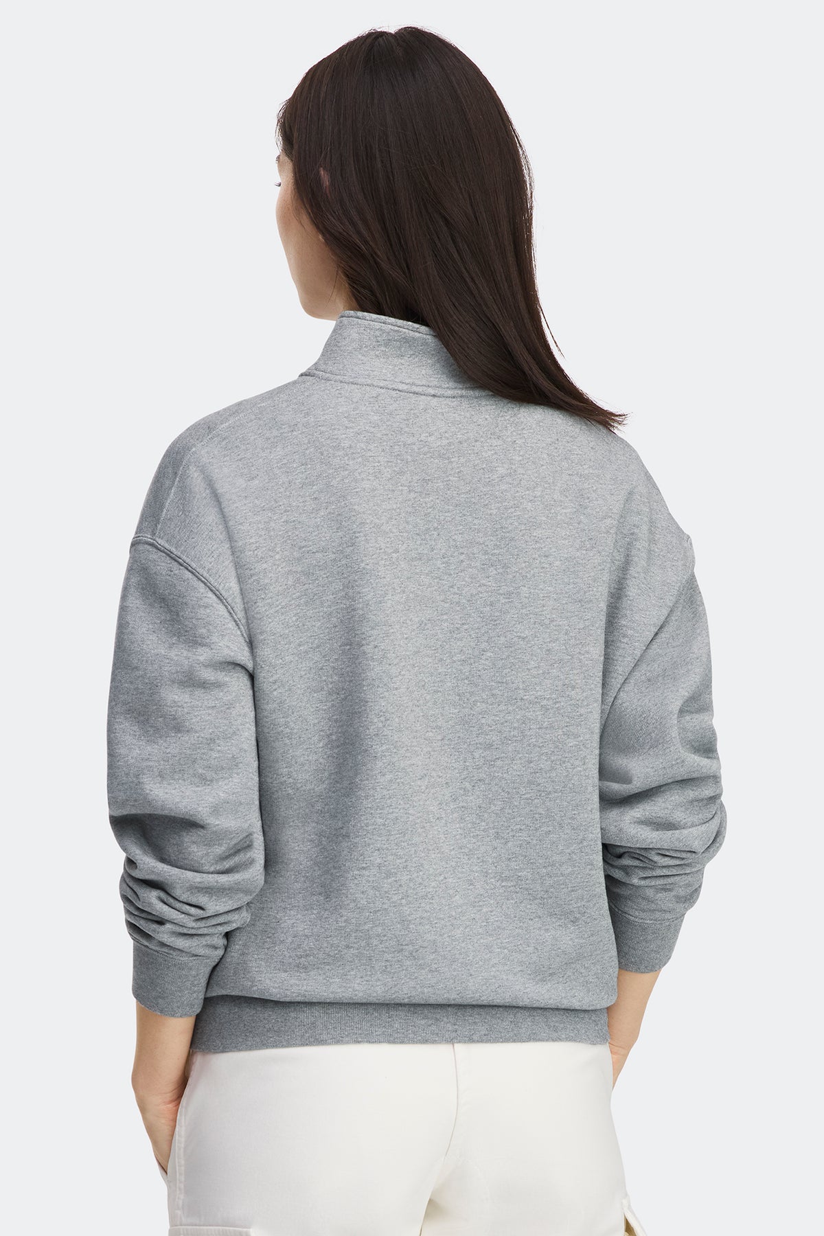 Wander Quarter Zip - Stone Heather 9717 - on_back_01