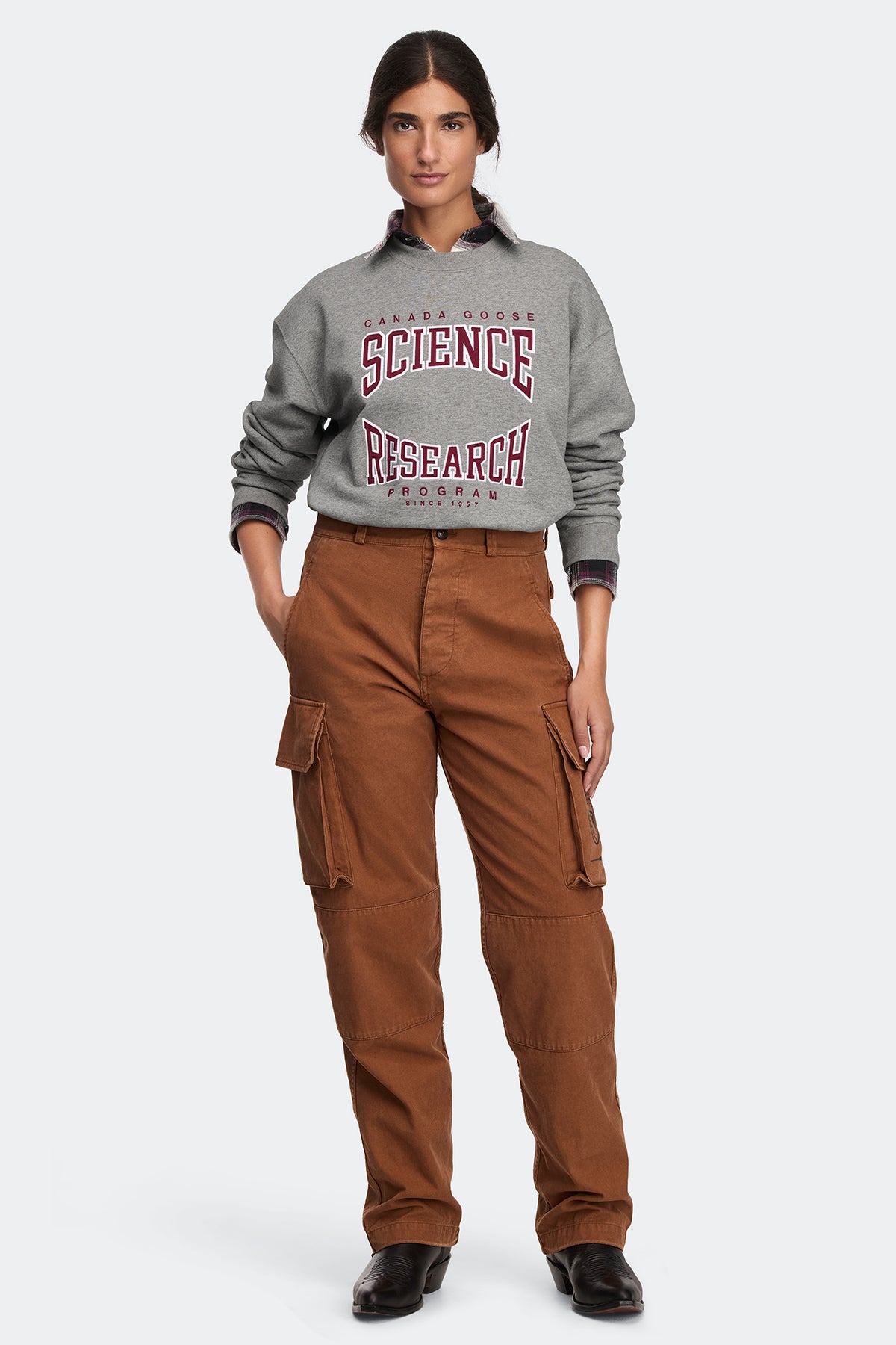 Wander Science Research Sweatshirt - Stone Heather 9717 - on_full_body_01