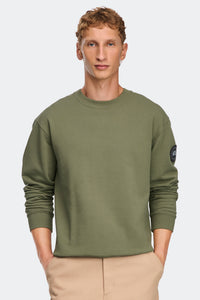 Loon Sweatshirt Black Disc - Vireo Green 9126 - on_front_01