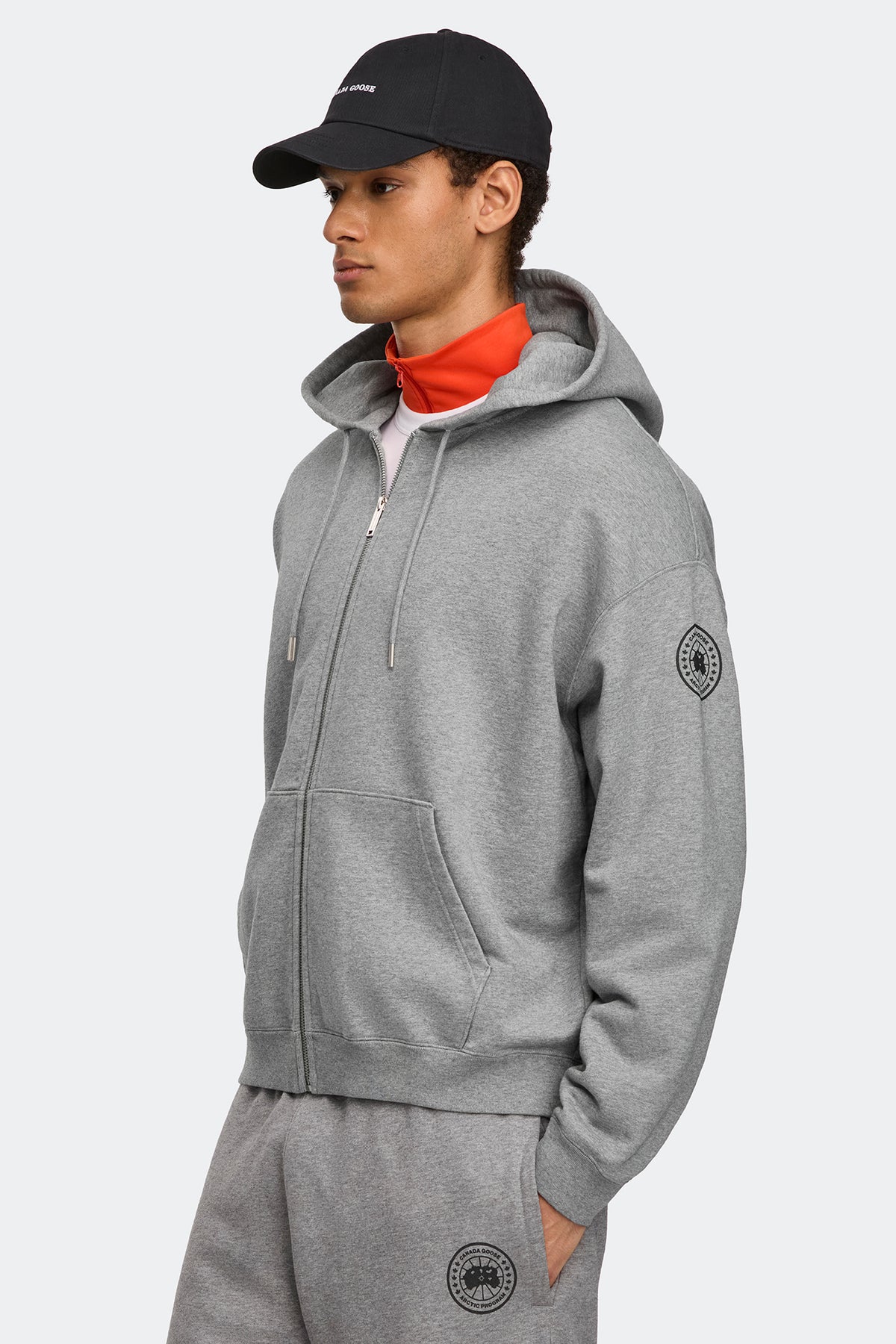 Rove Graphic Full Zip Hoodie - Stone Heather 9717 - on_side_01
