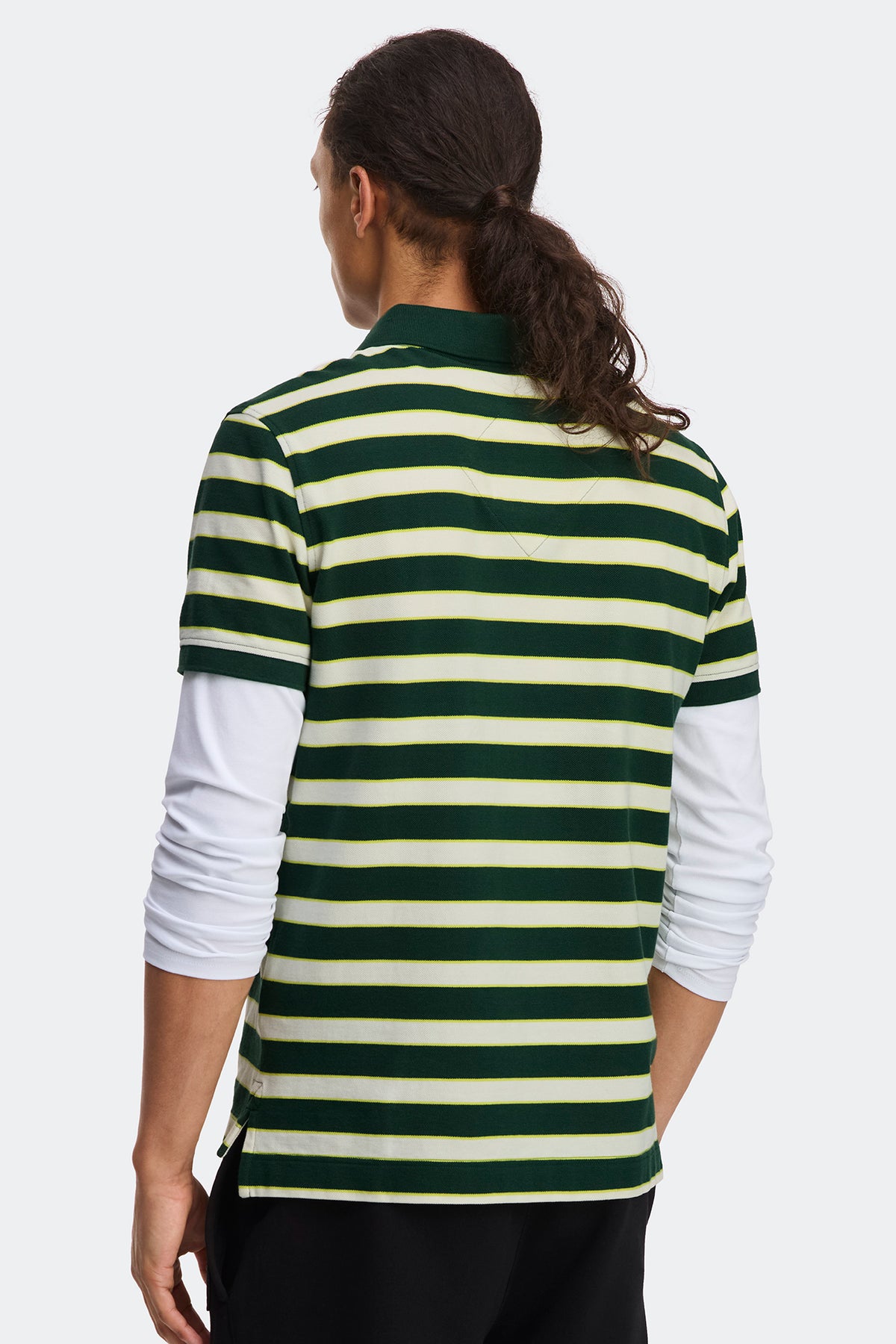 Beckley Striped Polo - Green Colbourne Stripe 9661 - on_back_01
