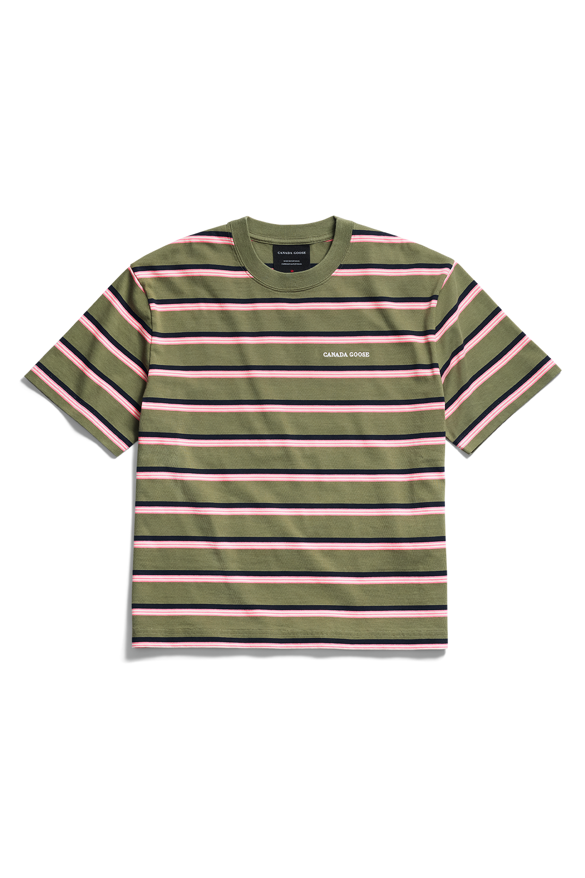 Roam Striped T-Shirt - Vireo Green Stripe 9672 - off_flat_lay_01