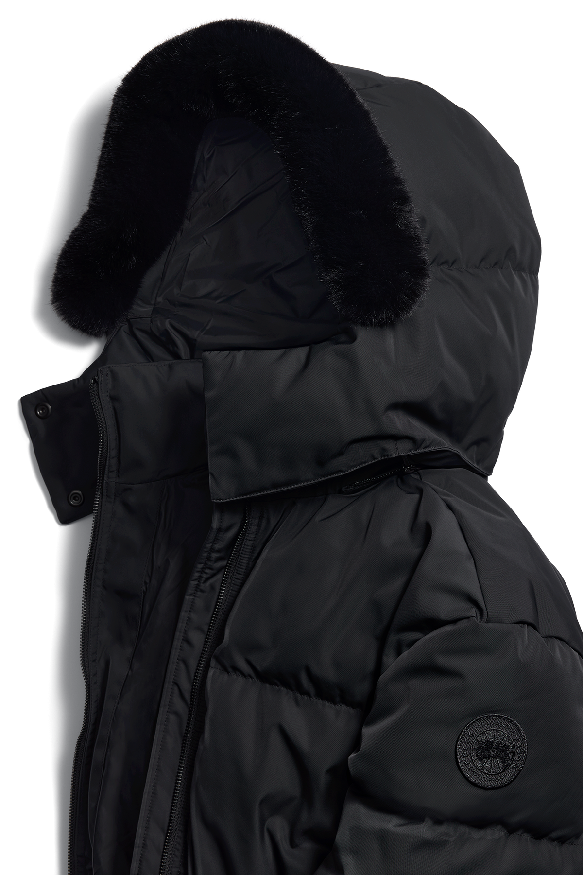 Aren Faux Fur Parka - Black 9061 - off_detail_01