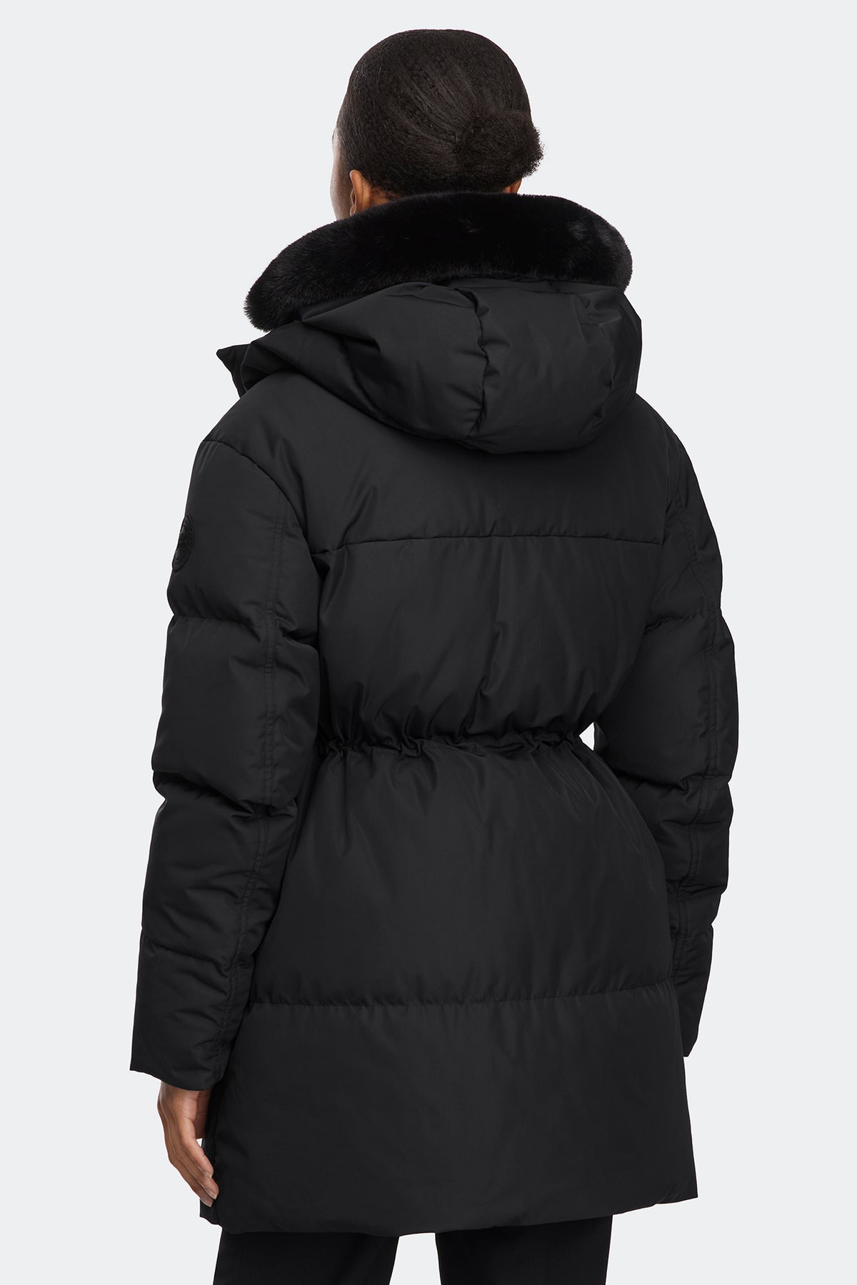 Aren Faux Fur Parka - Black 9061 - on_back_01
