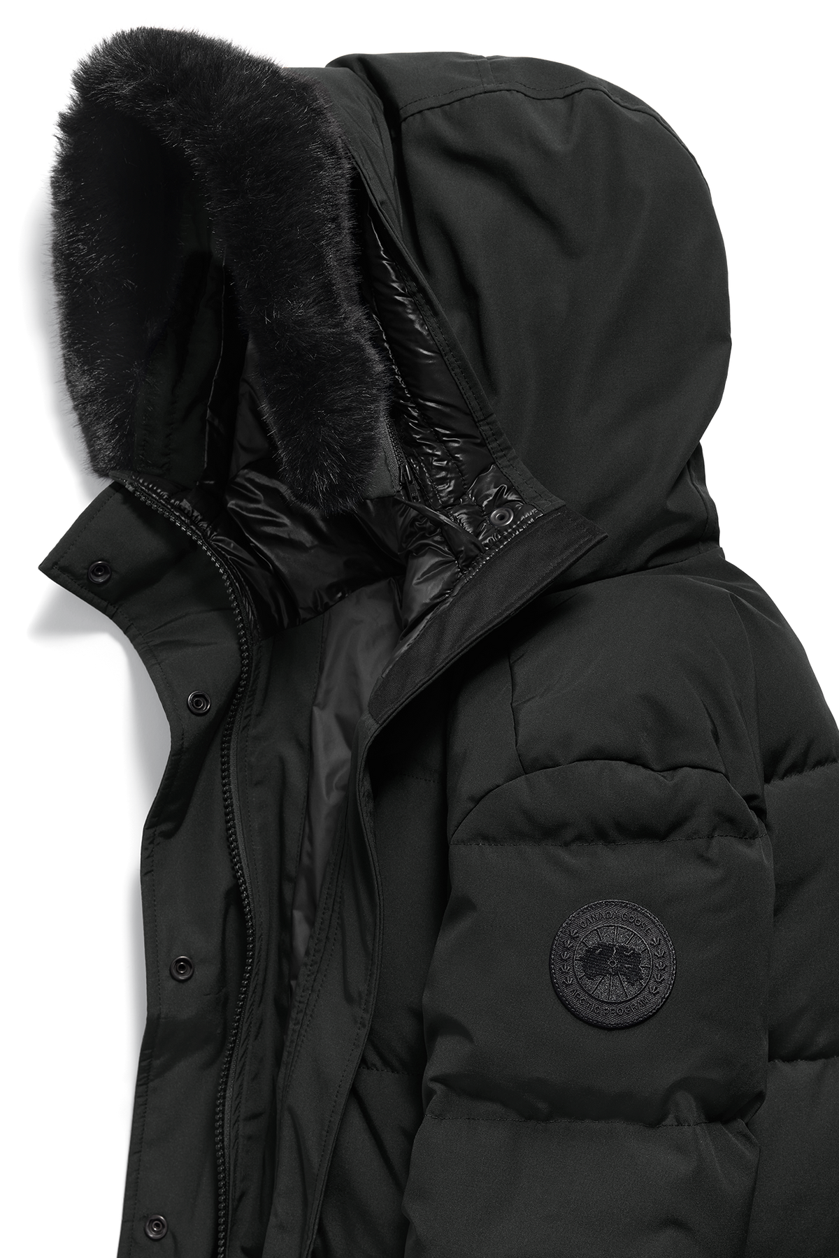 Louise Faux Fur Parka - Black 9061 - off_detail_01