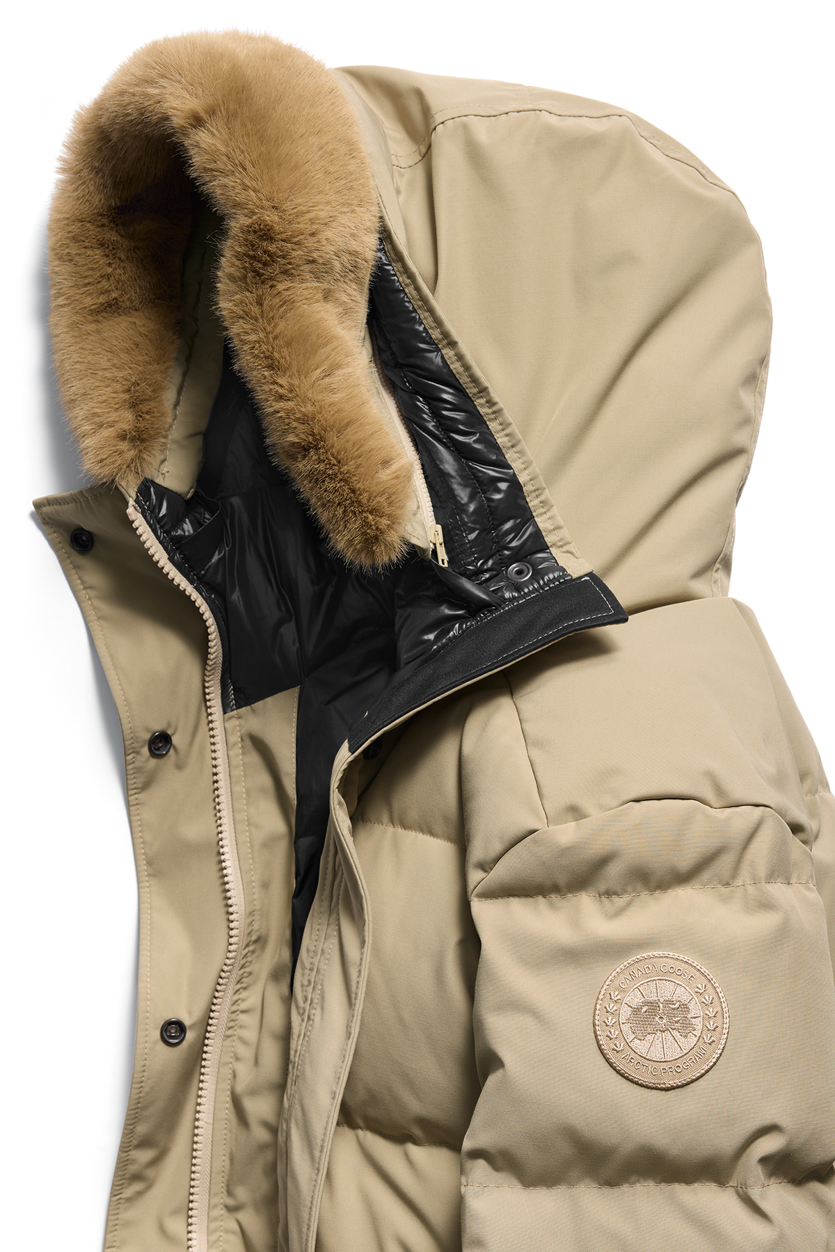 Louise Faux Fur Parka - Military Tan 9113 - off_detail_01