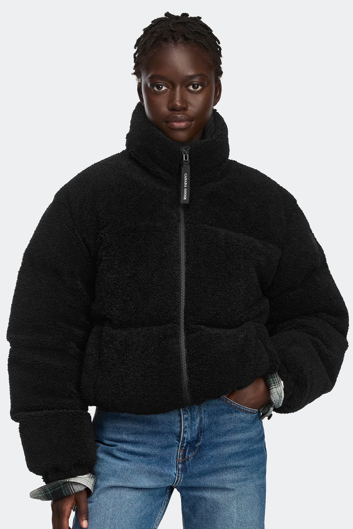 Fallon Fleece Puffer Jacket - Black 9061 - on_front_closed_01