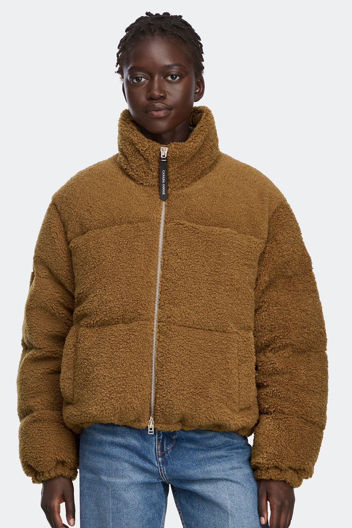 Fallon Fleece Puffer Jacket - Mesa Stone 9123 - on_front_closed_01