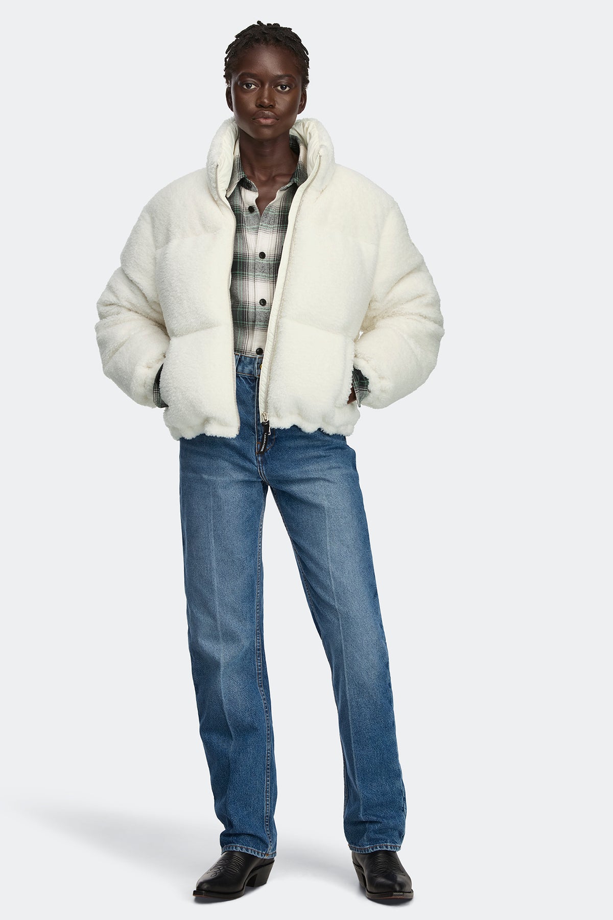 Fallon Fleece Puffer Jacket - Bone 9224 - on_full_body_01