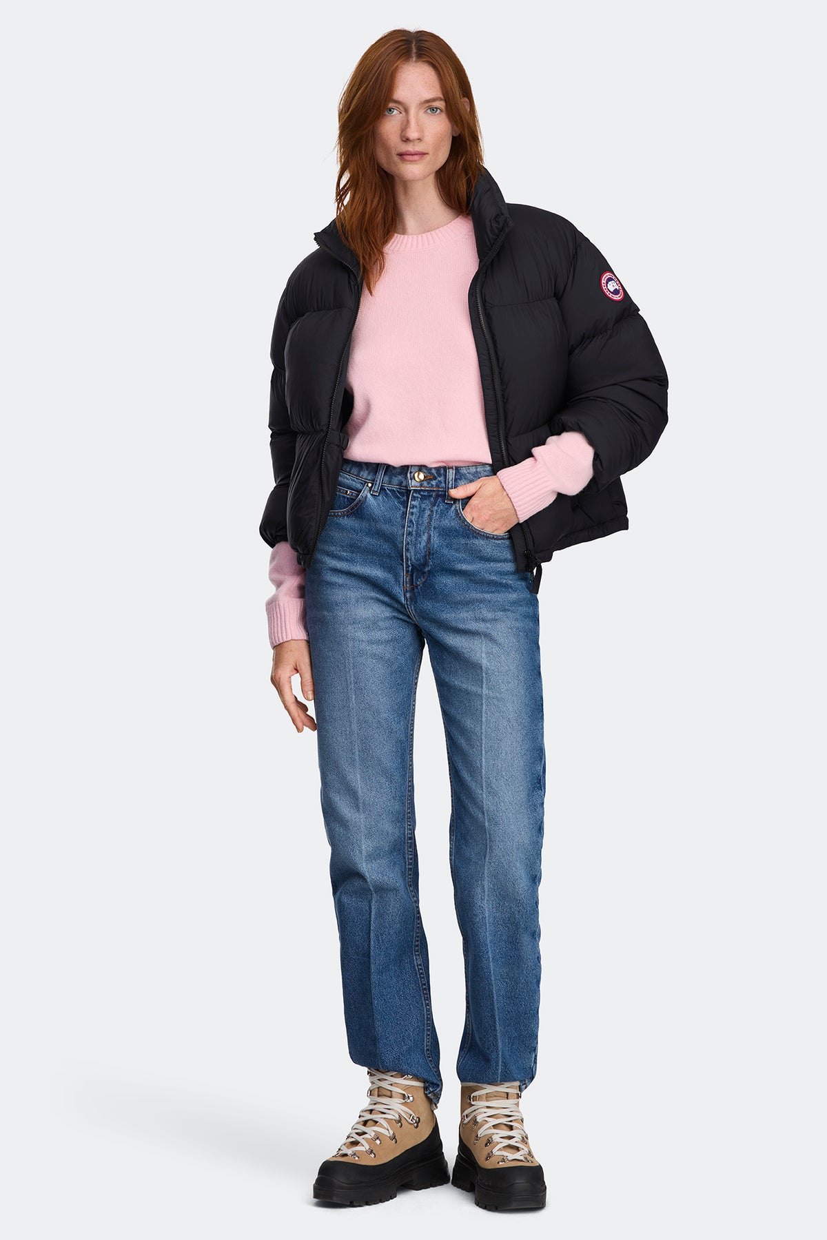 Fallon Puffer Jacket - Black 9061 - on_full_body_01