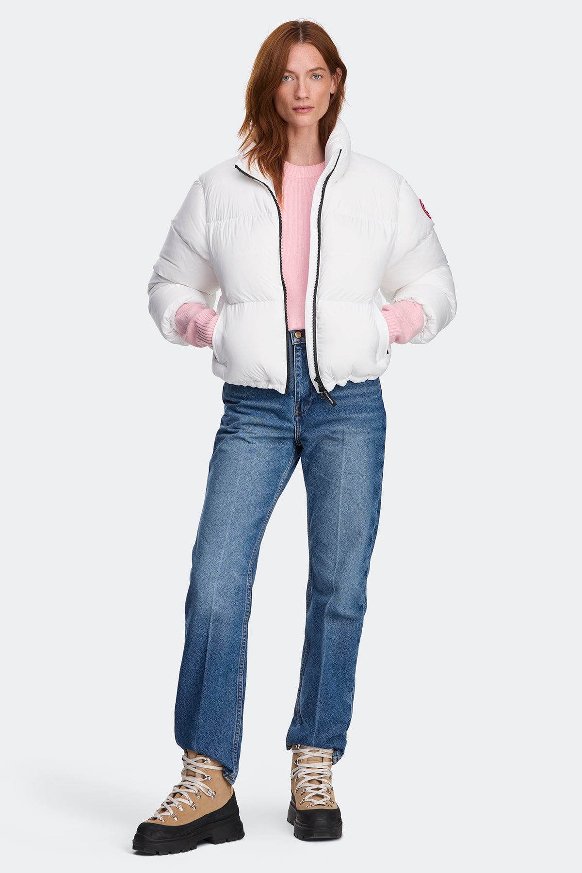 Fallon Puffer Jacket - Optic White 9227 - on_full_body_01