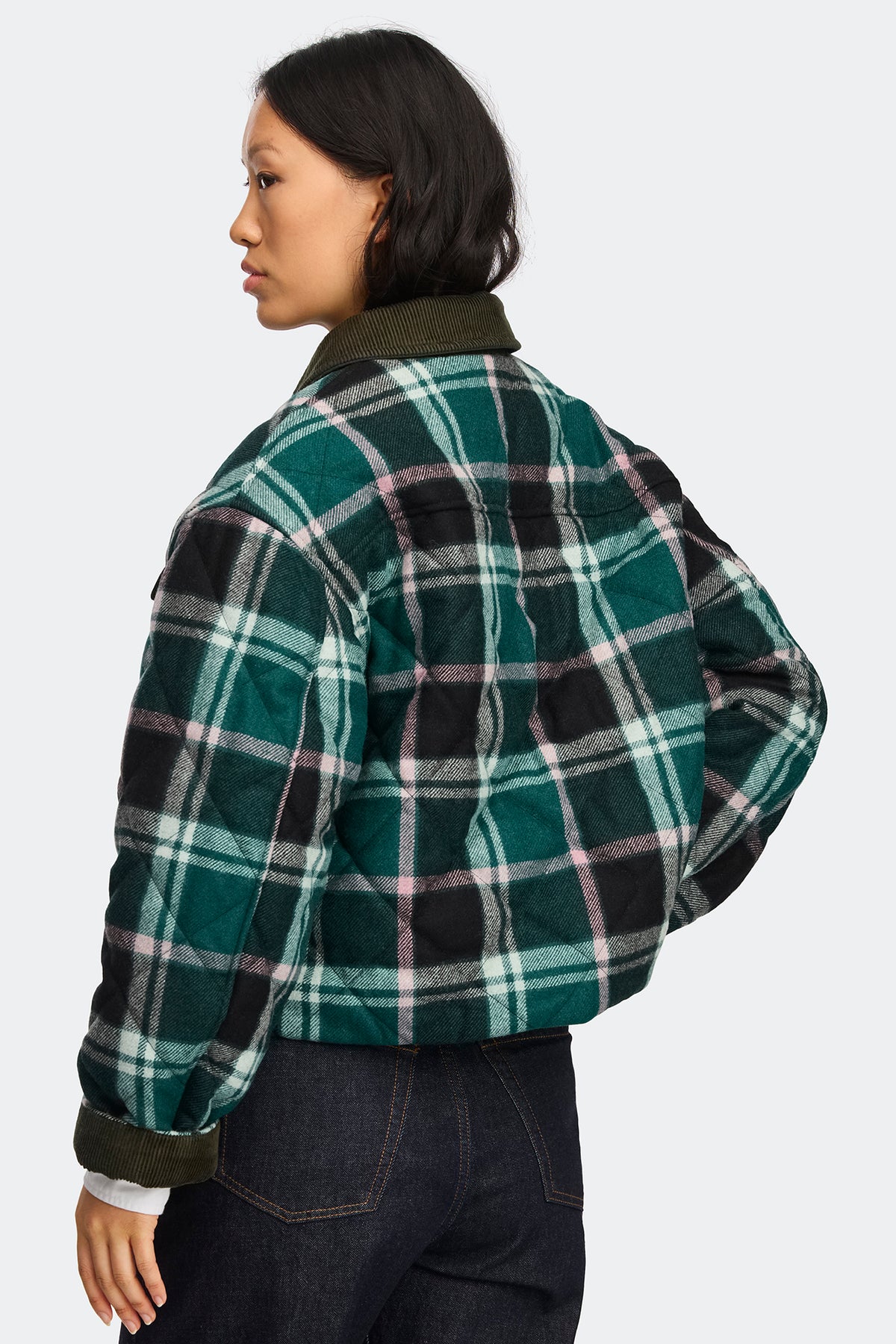 Terra Plaid Jacket - Green/Pink Multi 9448 - on_back_01