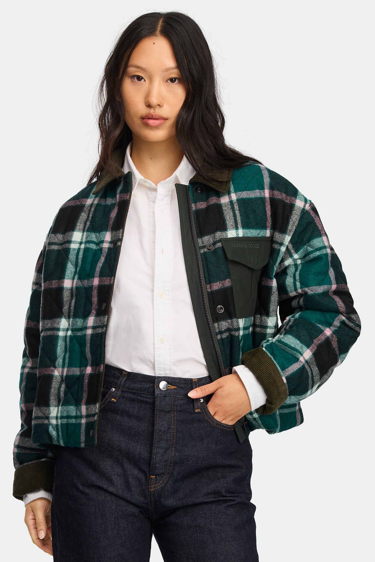 Terra Plaid Jacket - Green/Pink Multi 9448 - on_front_01
