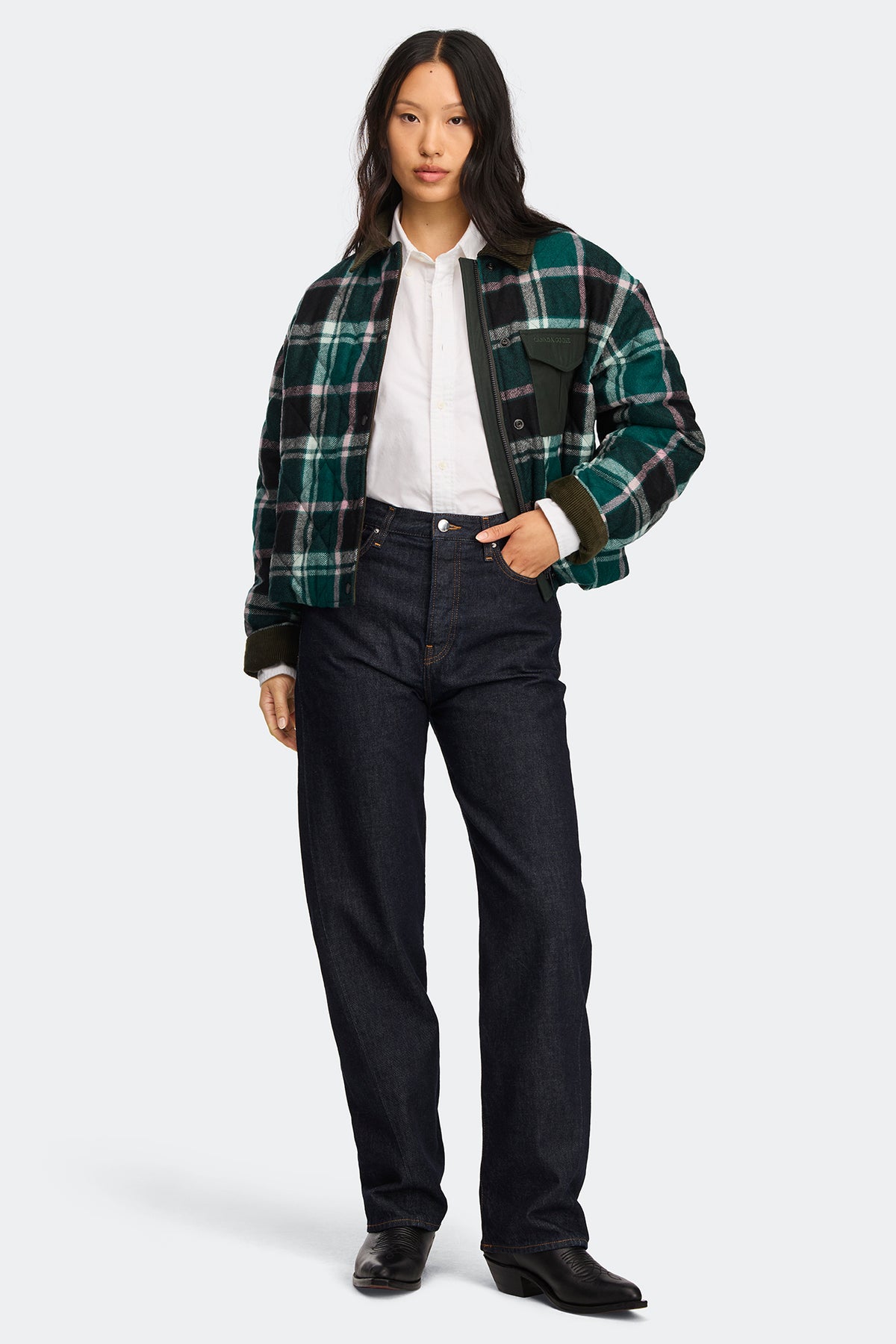 Terra Plaid Jacket - Green/Pink Multi 9448 - on_full_body_01