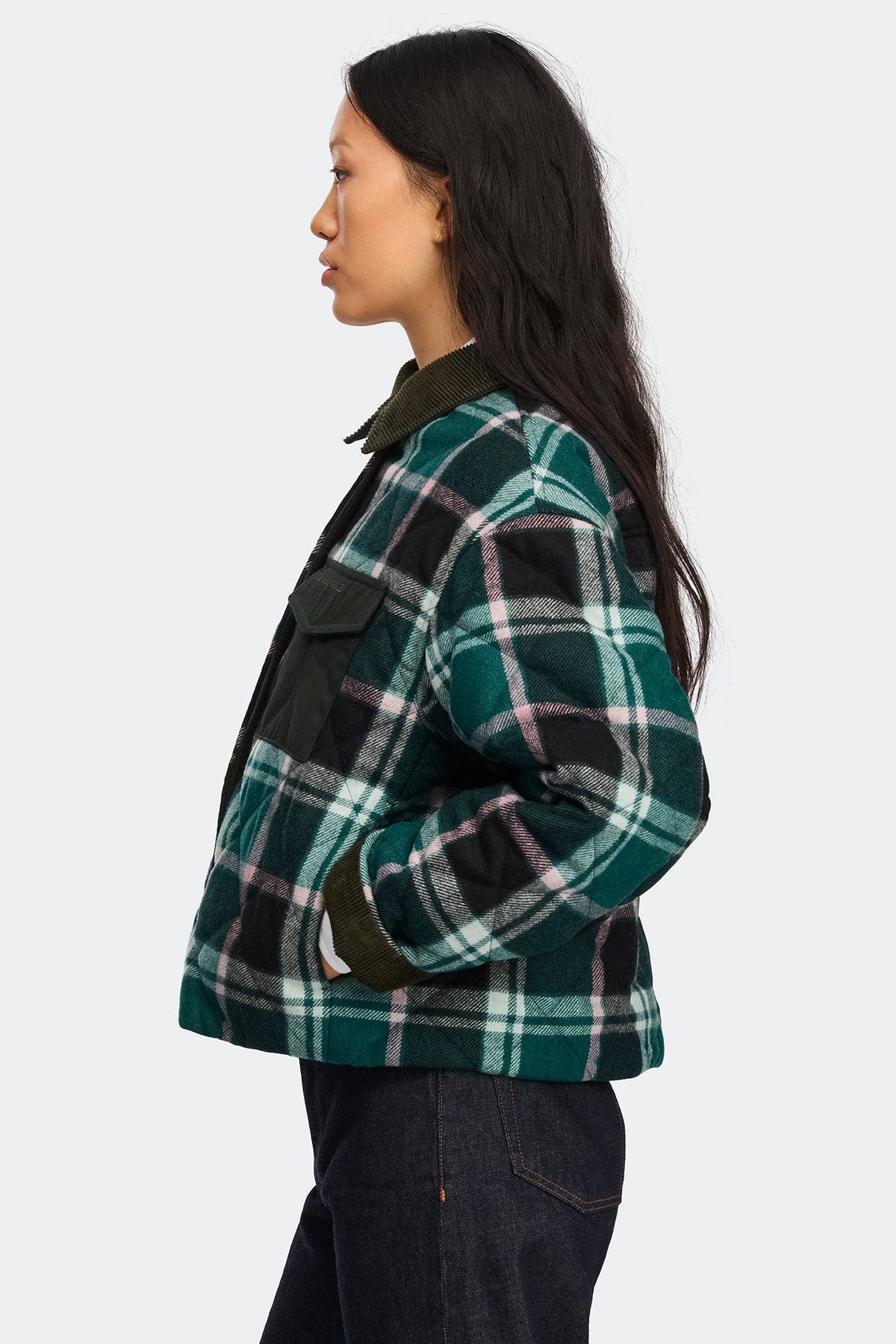 Terra Plaid Jacket - Green/Pink Multi 9448 - on_side_01