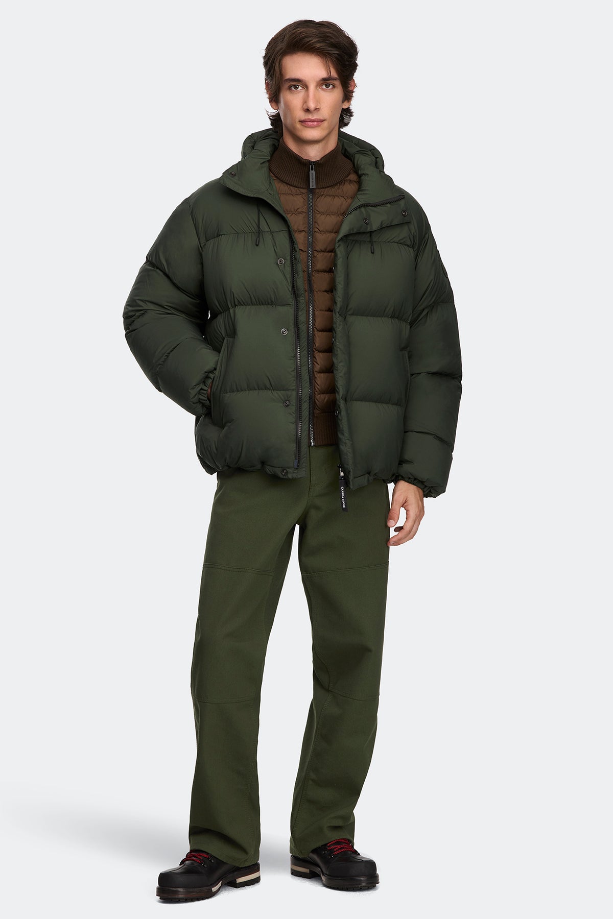 Sterling Puffer Coat Tonal Disc - Rowan Green 9125 - on_full_body_01